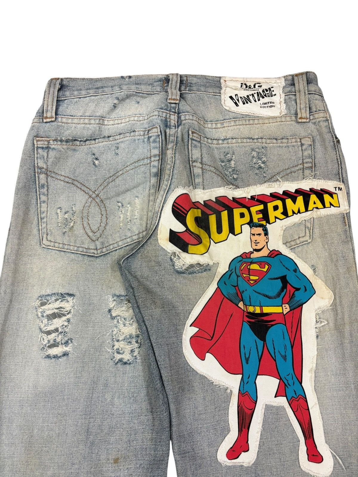 Dolce & Gabbana Vintage Dolce Gabbana DC Distressed Baggy Superman Jeans Size US 30 / EU 46 - 7 Thumbnail