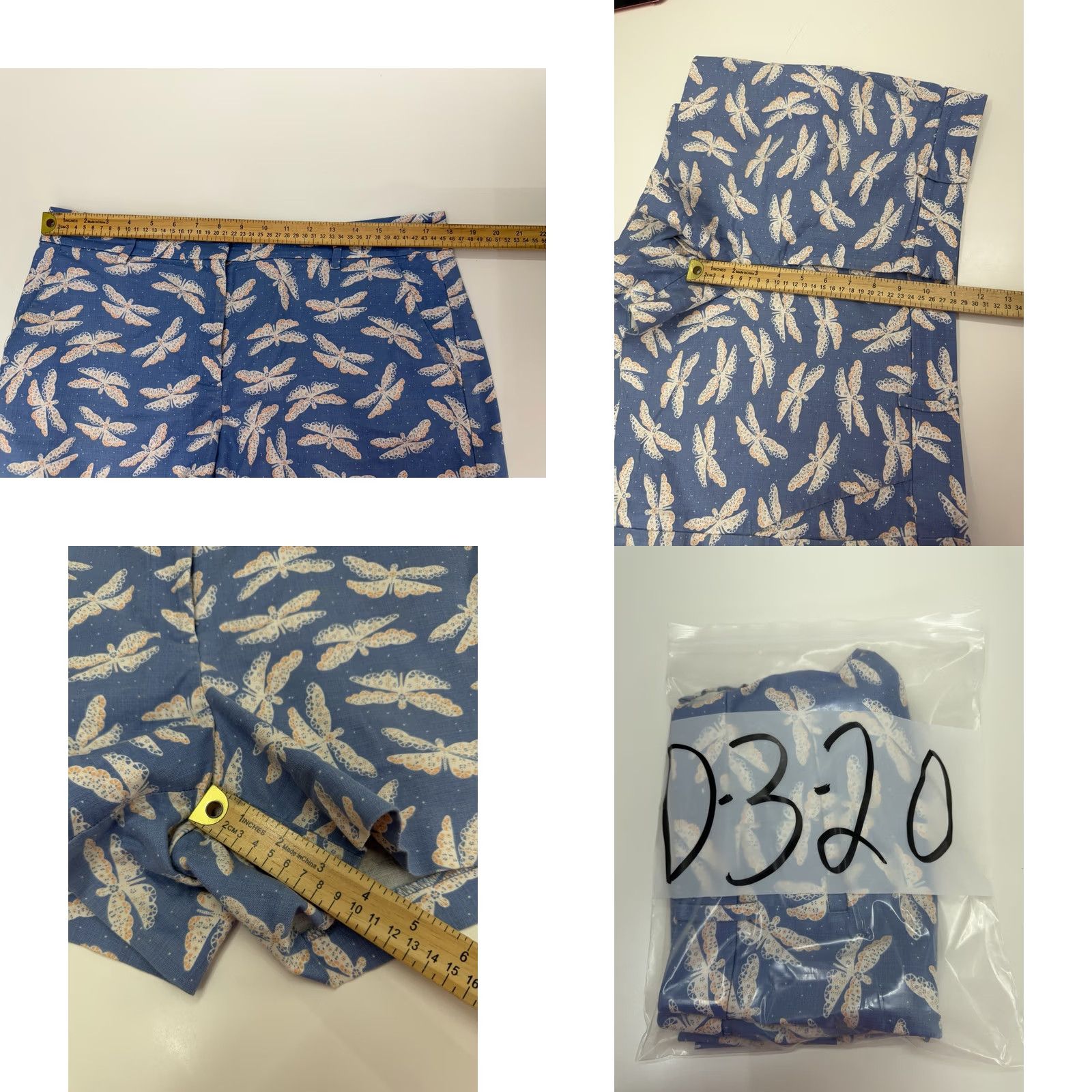 Ann Taylor Ann Taylor Loft Womens Shorts Size 12 Blue Dragonfly Chino Linen Size 34" / US 12 / IT 48 - 8 Thumbnail
