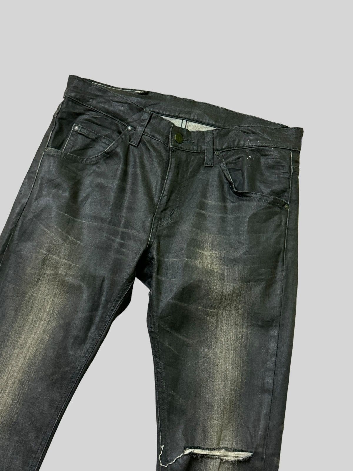 Lee × Vintage LEE Black Waxed Claws Mark Distressed Pant Size US 29 - 5 Thumbnail
