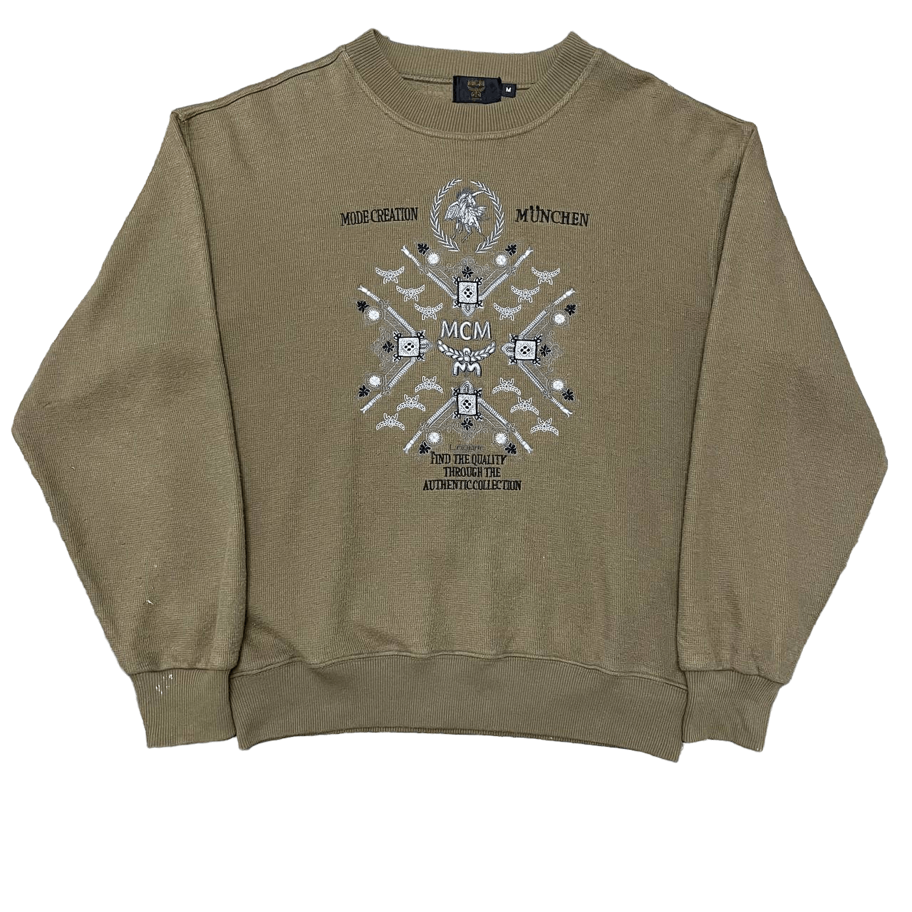 image of MCM Mode Creation Muchen Sweatshirt Embroidery in Green, Men's (Size Medium)