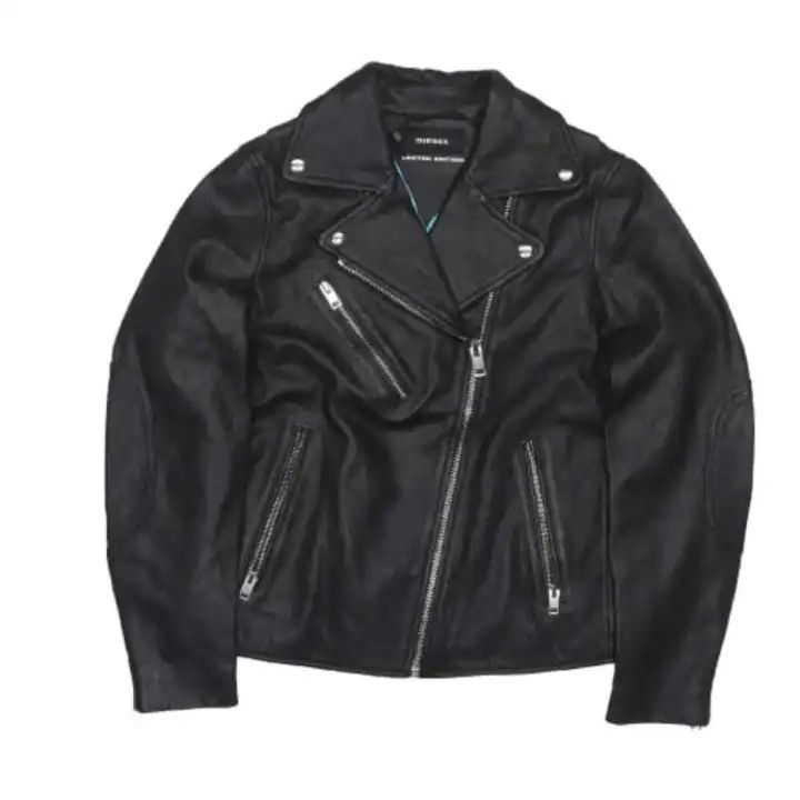 Diesel Diesel Black Leather Biker Jacket 0079 Size US S / EU 44-46 / 1 - 1 Thumbnail