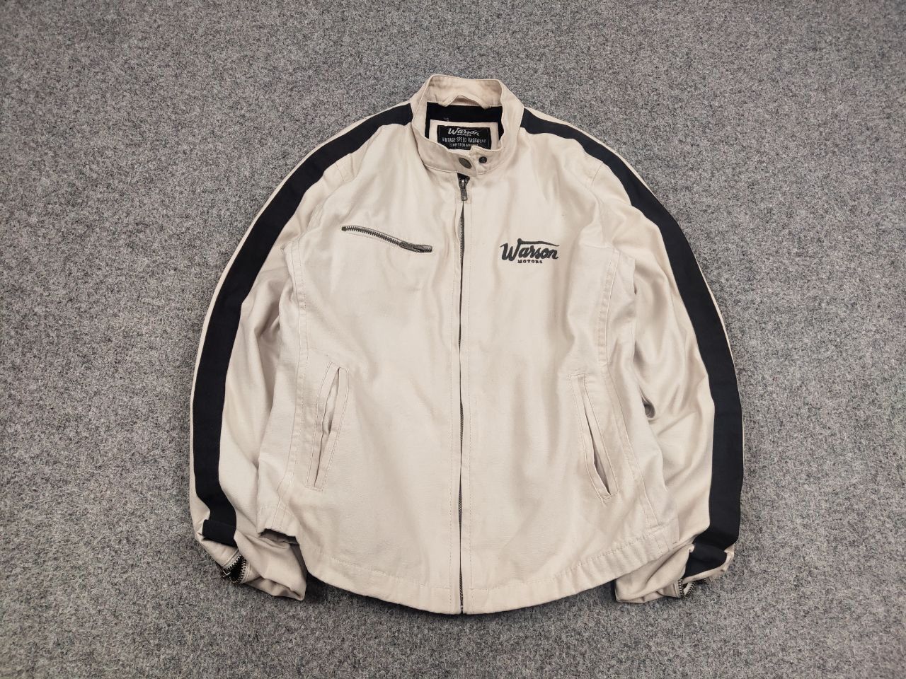 Japanese Brand Vintage Warson Motors Speed Racewear Beige canvas Jacket Size US S / EU 44-46 / 1 - 3 Thumbnail