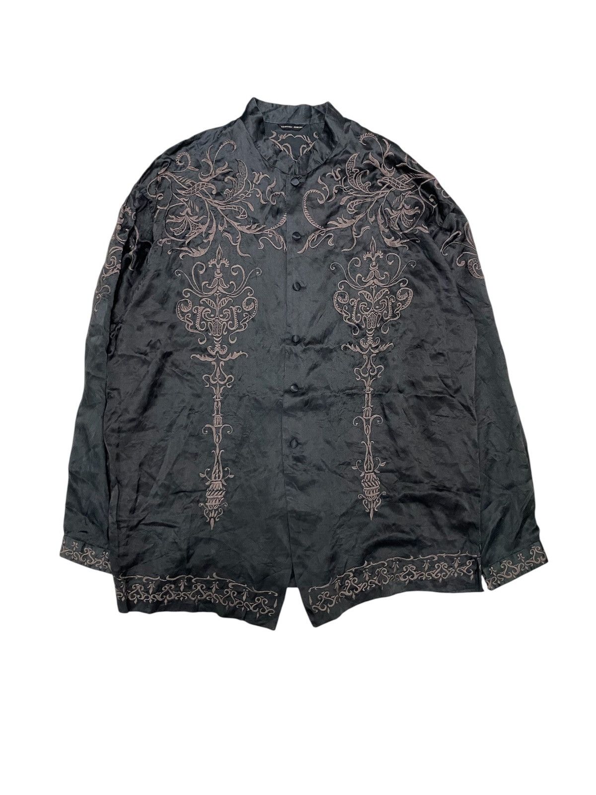 Yoshiyuki Konishi 🔥 1990s 100% Silk Tribal Embroidered shirt Size US L / EU 52-54 / 3 - 1 Thumbnail