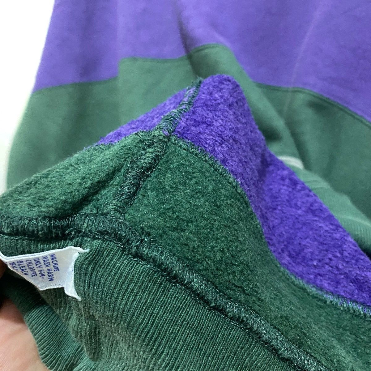 Polo Ralph Lauren Vtg 90's POLO patchwork Green Grey Purple Oversize Jumper Size US L / EU 52-54 / 3 - 6 Thumbnail