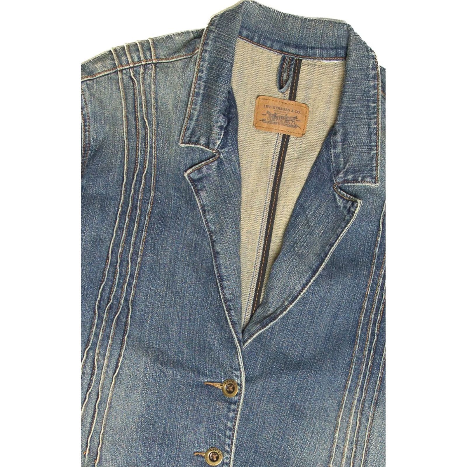 Levi's VINTAGE Levi's Denim Blazer X-Large Blue Jacket Jean Coat Levi's Hoodie Size US 36 / EU 52 - 2 Thumbnail