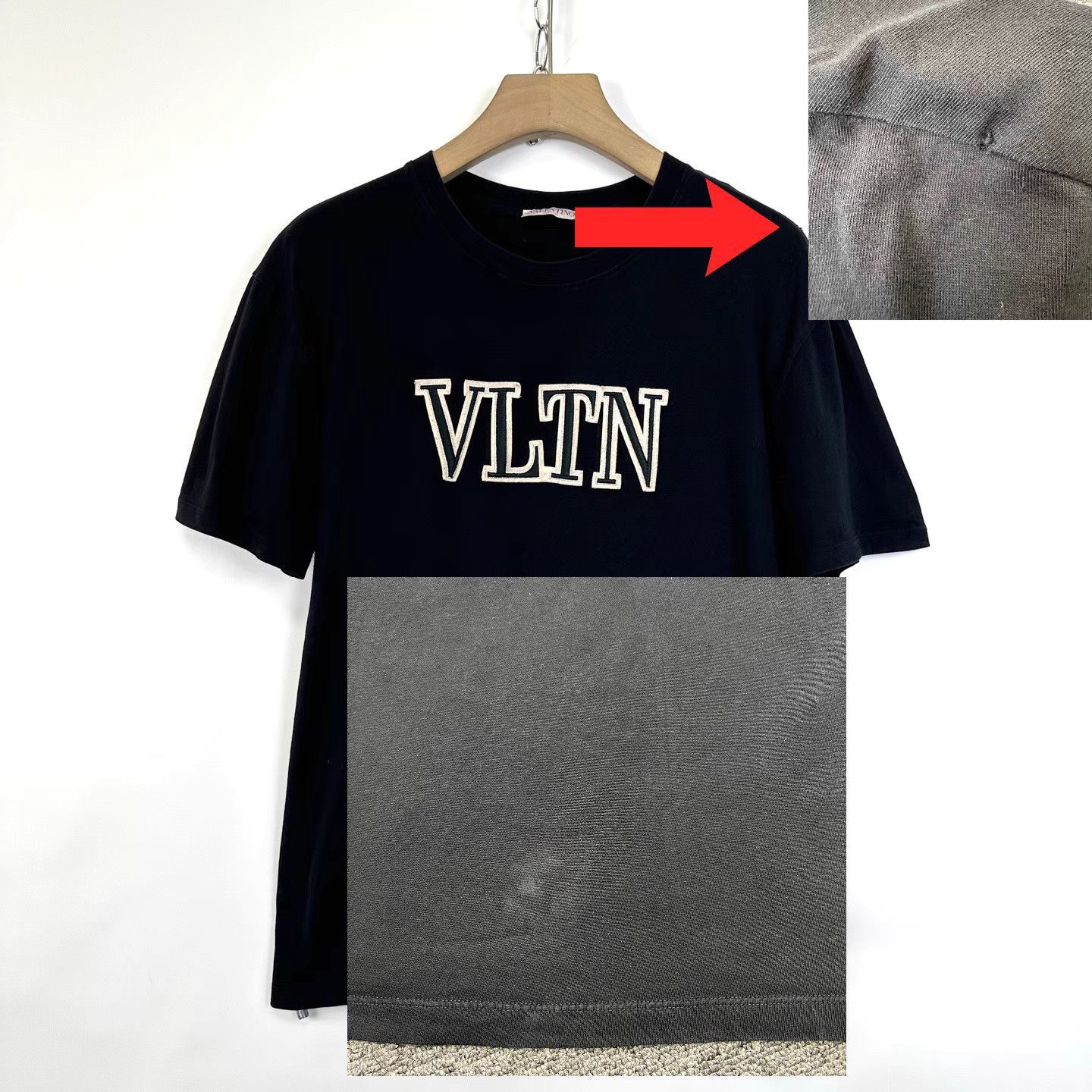 Valentino Valentino Men's Black Embroidered Logo Short Sleeve K12 Size US L / EU 52-54 / 3 - 6 Thumbnail