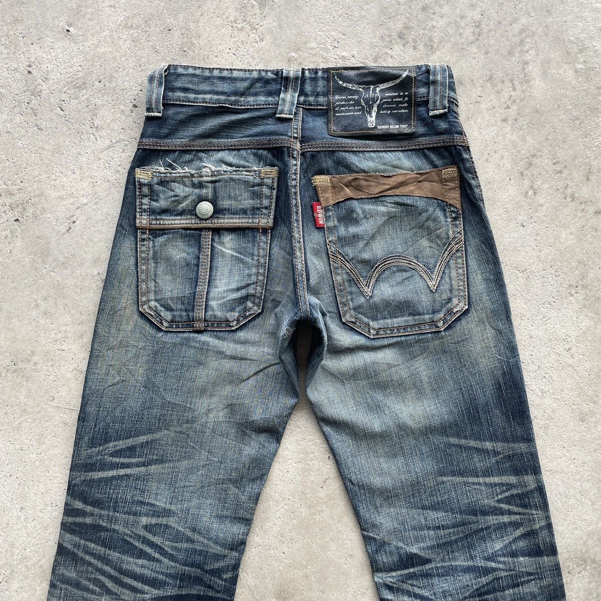 Edwin Vintage Edwin Distressed Mud Wash Jeans Faded Denim Pants Size US 28 / EU 44 - 12 Thumbnail
