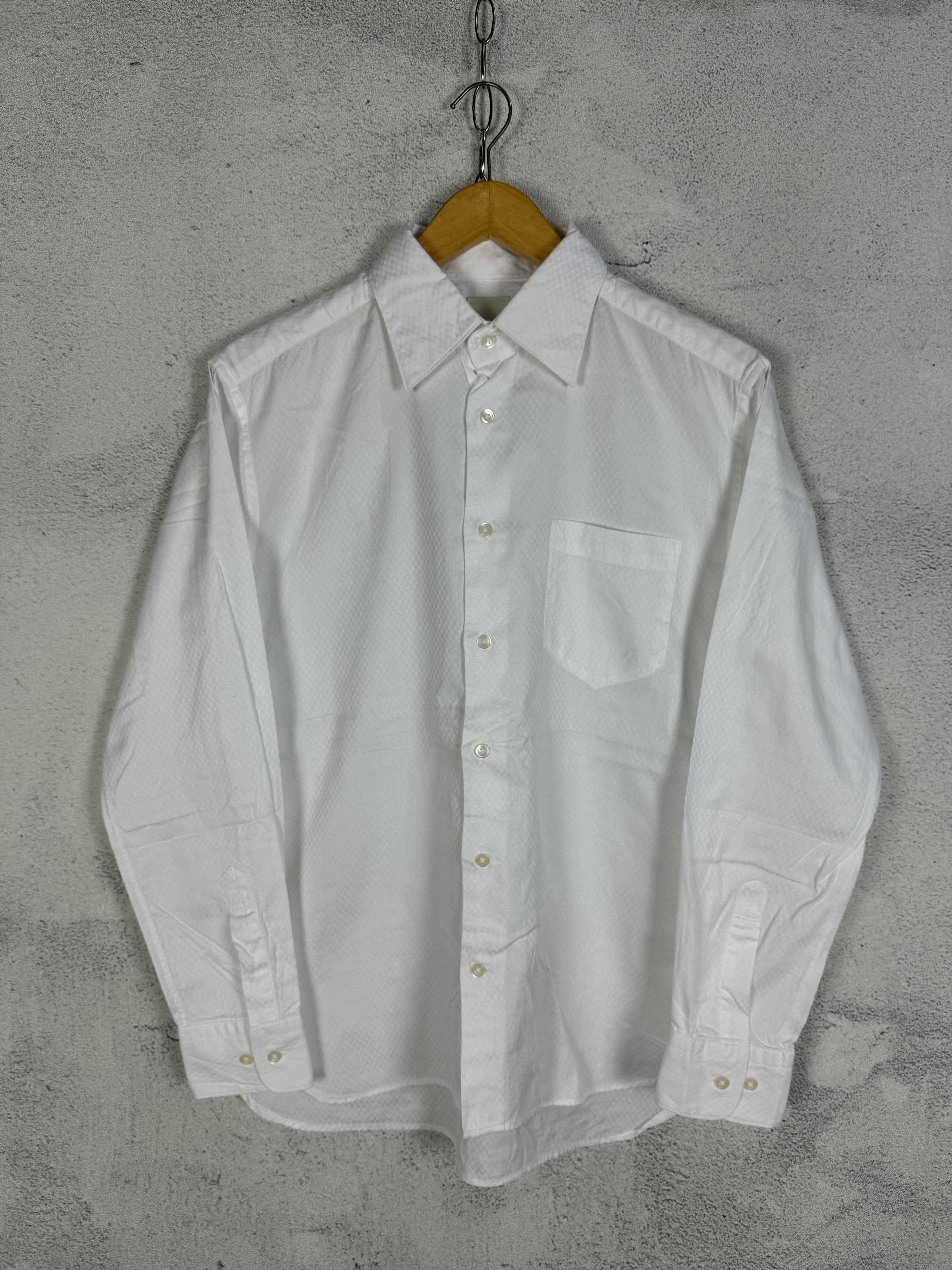 Yohji Yamamoto AAR Yohji Yamamoto Checkered Pattern Button Up White Shirt Size US M / EU 48-50 / 2 - 1 Thumbnail