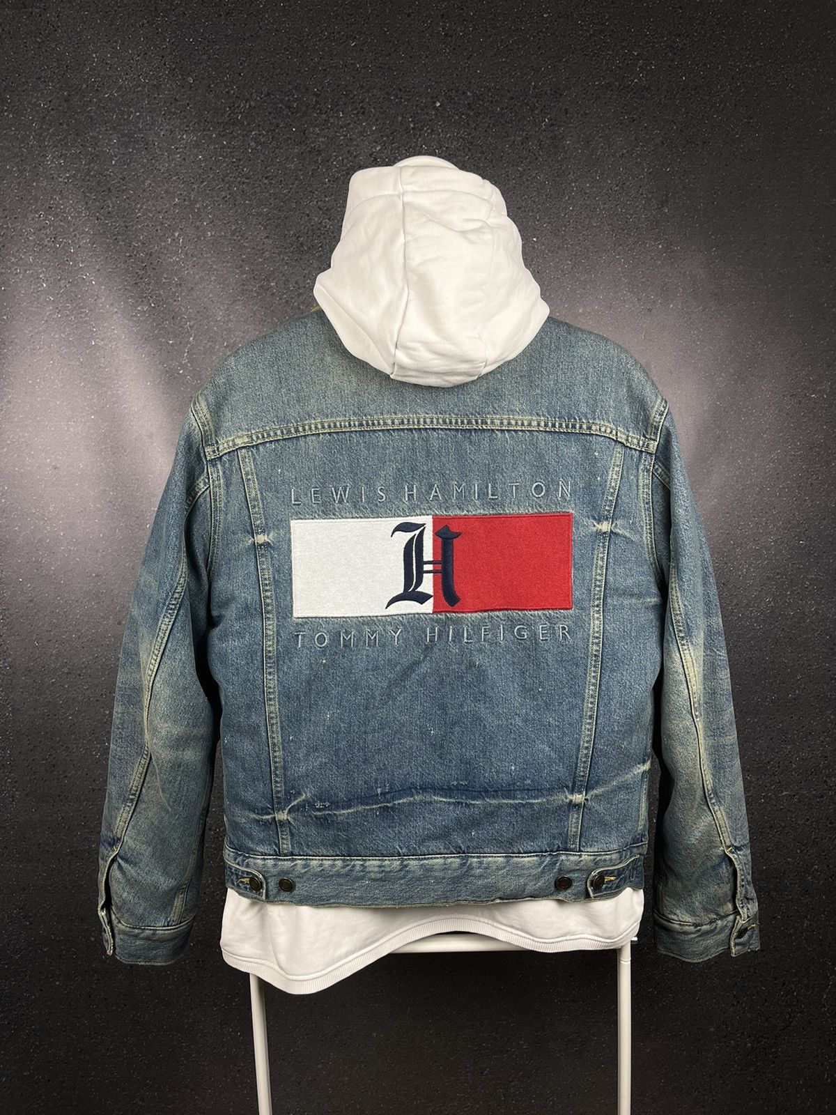 Tommy Hilfiger Tommy Hilfiger x Lewis Hamilton Denim Jacket Hoodie Grailed