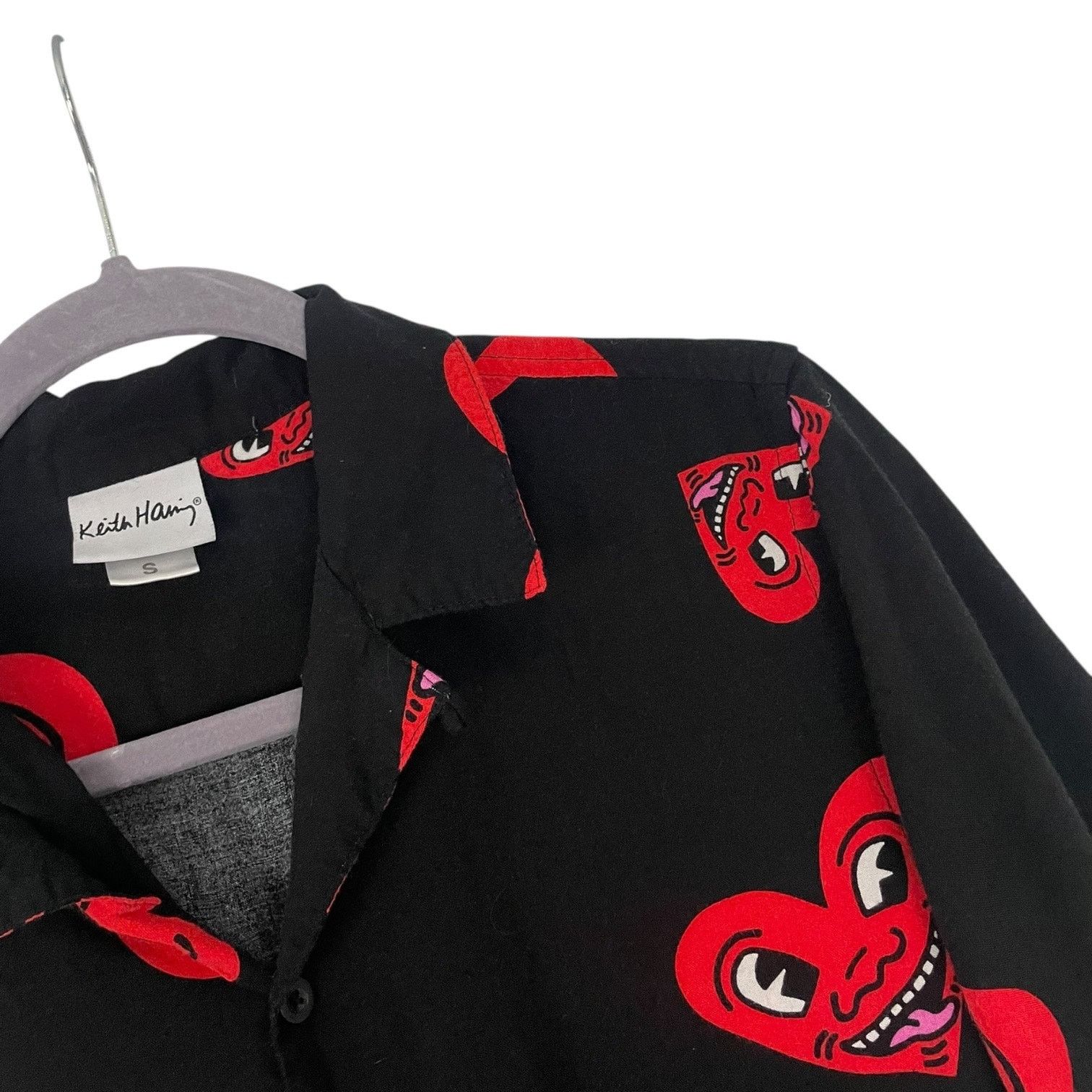 Keith Haring Keith Haring Black & Red Heart Short Sleeve Button Down Size S / US 4 / IT 40 - 2 Thumbnail