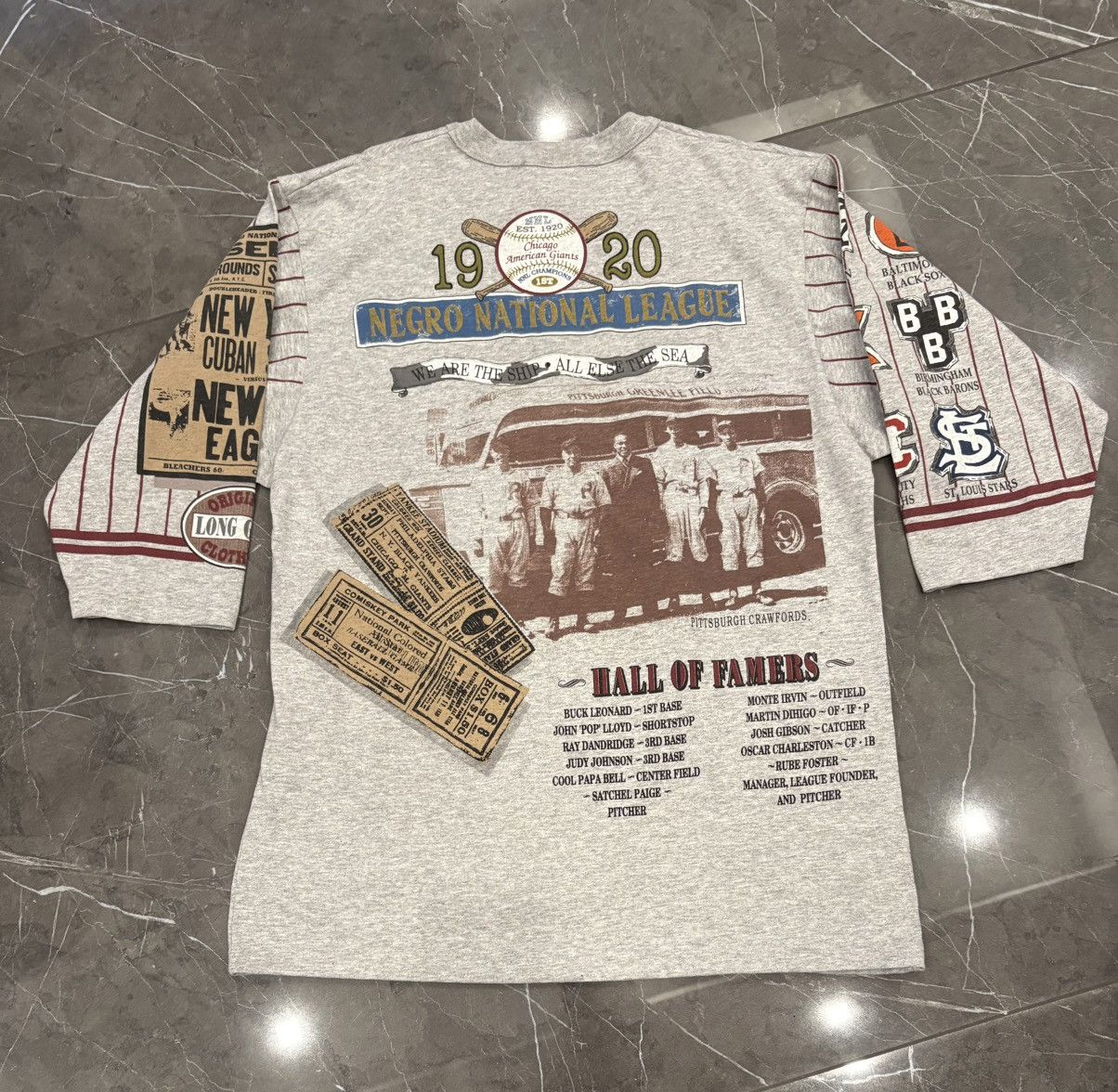 Vintage Vintage VTG Long Gone Negro Leagues T Shirt Large RARE Size US L / EU 52-54 / 3 - 8 Thumbnail
