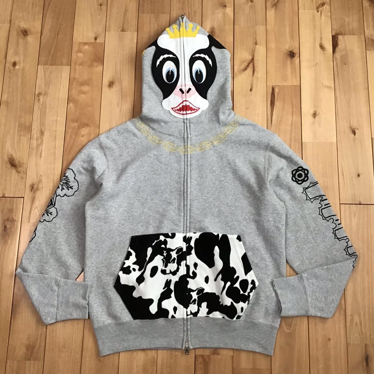 image of Bape Holstein Full Zip Hoodie A Bathing Ape Nigo in Grey, Men's (Size Small)