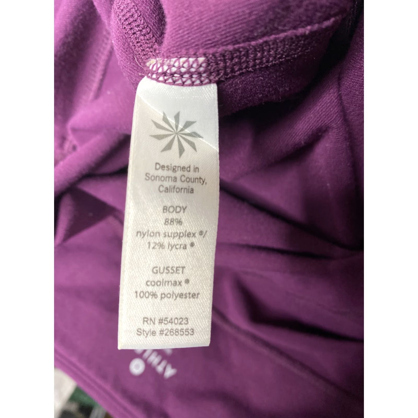 Athleta Athleta Leggings Womens S Purple Straight Leg Cropped Hidden Pocket Running Gym Size 28" / US 6 / IT 42 - 6 Thumbnail