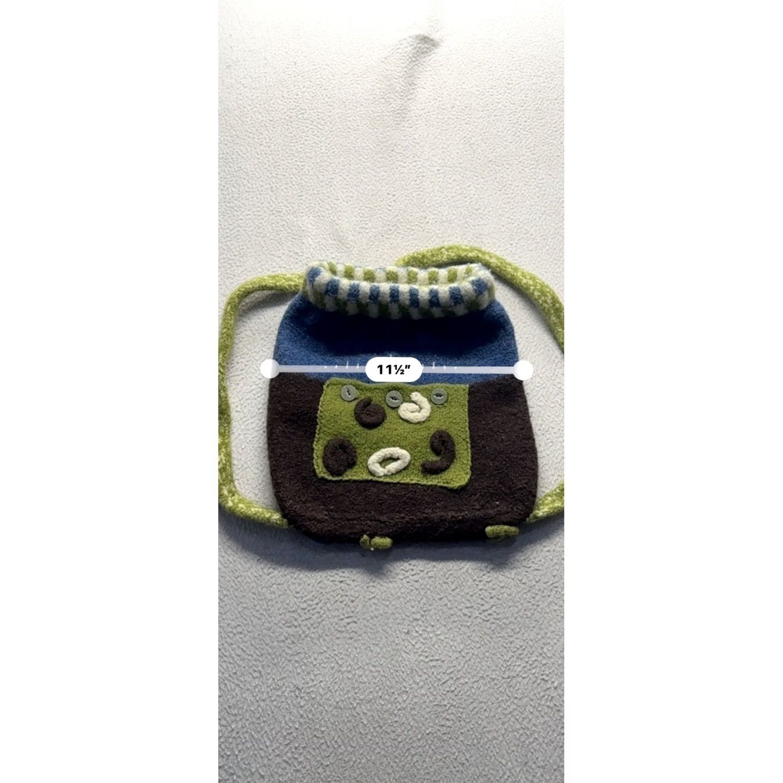 Vintage Purses By Fern Handcrafted Felted Wool Backpack Women Wool Backpack Blue Bag Size ONE SIZE - 8 Thumbnail