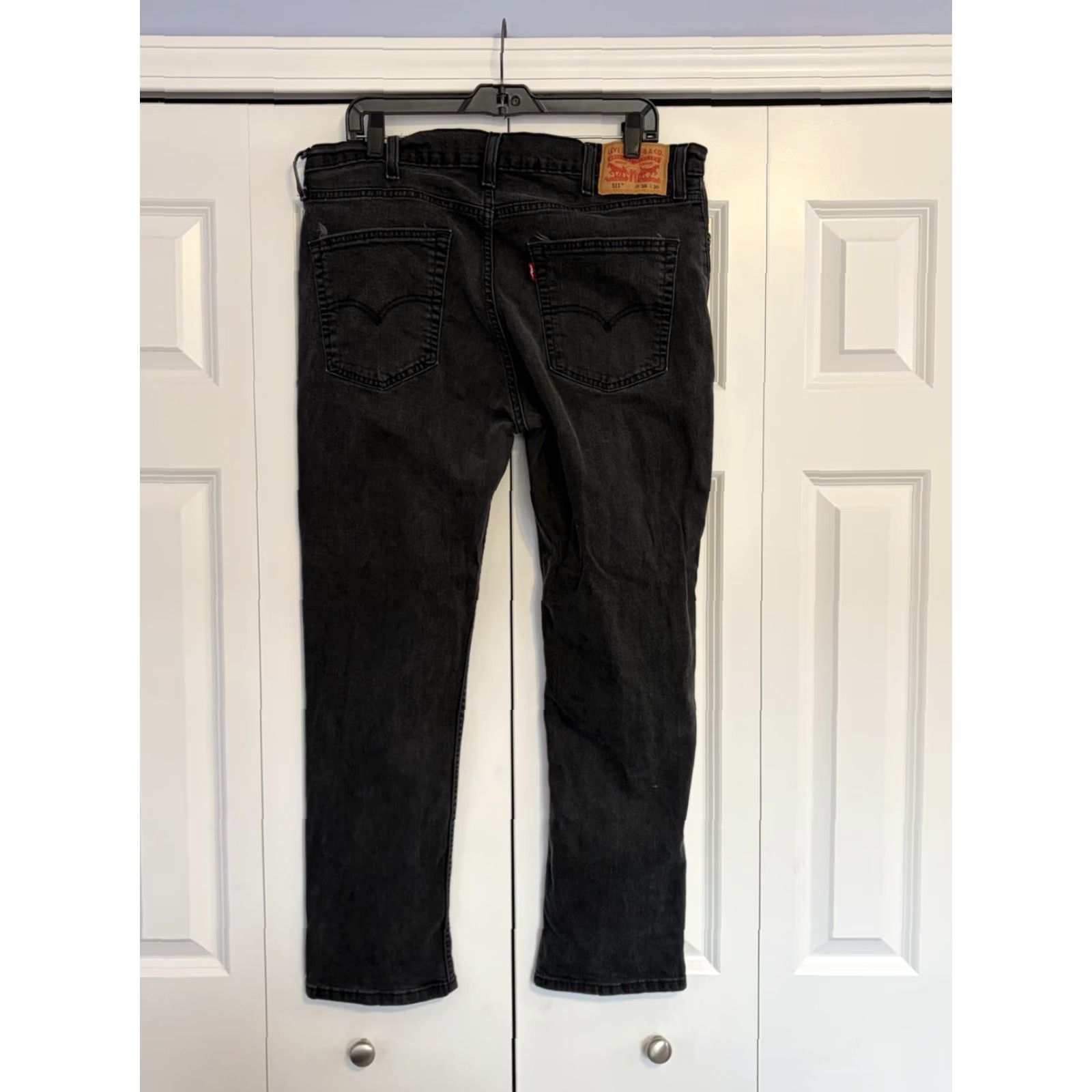 Levi's Levi's 511 Slim Tapered Jeans Black 38x30 Men’s Denim 5-Pocket Logo Zip Button Mid Rise Slim Fit Regular Size Type Jeans Men Size US 30 / EU 46 - 2 Thumbnail