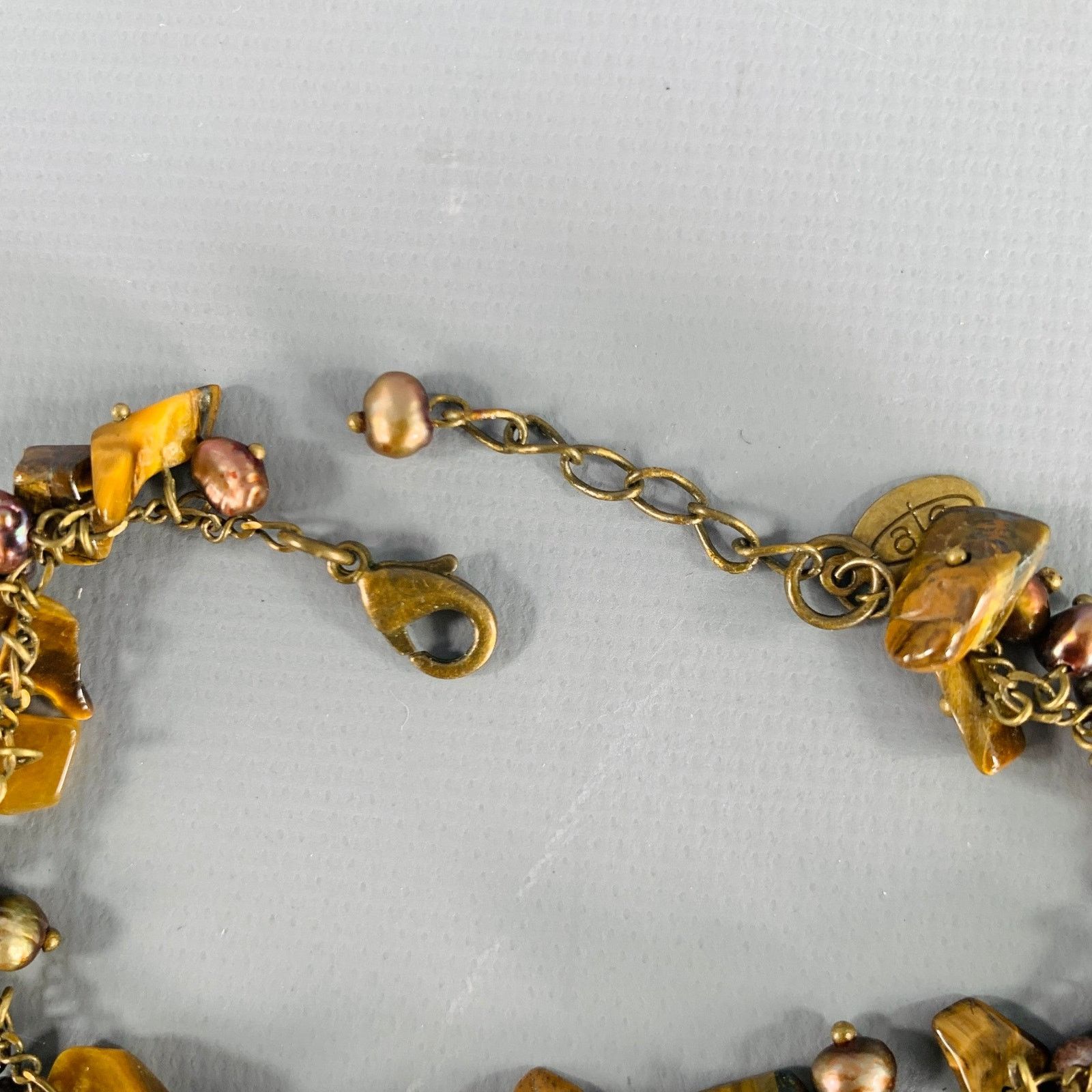 Vintage VINTAGE Brown Copper Gems Charm Bracelet Size ONE SIZE - 3 Thumbnail
