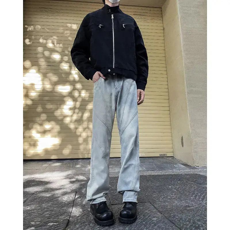 Japanese Brand Retro loose straight leg spliced jeans Size US 32 / EU 48 - 2 Thumbnail