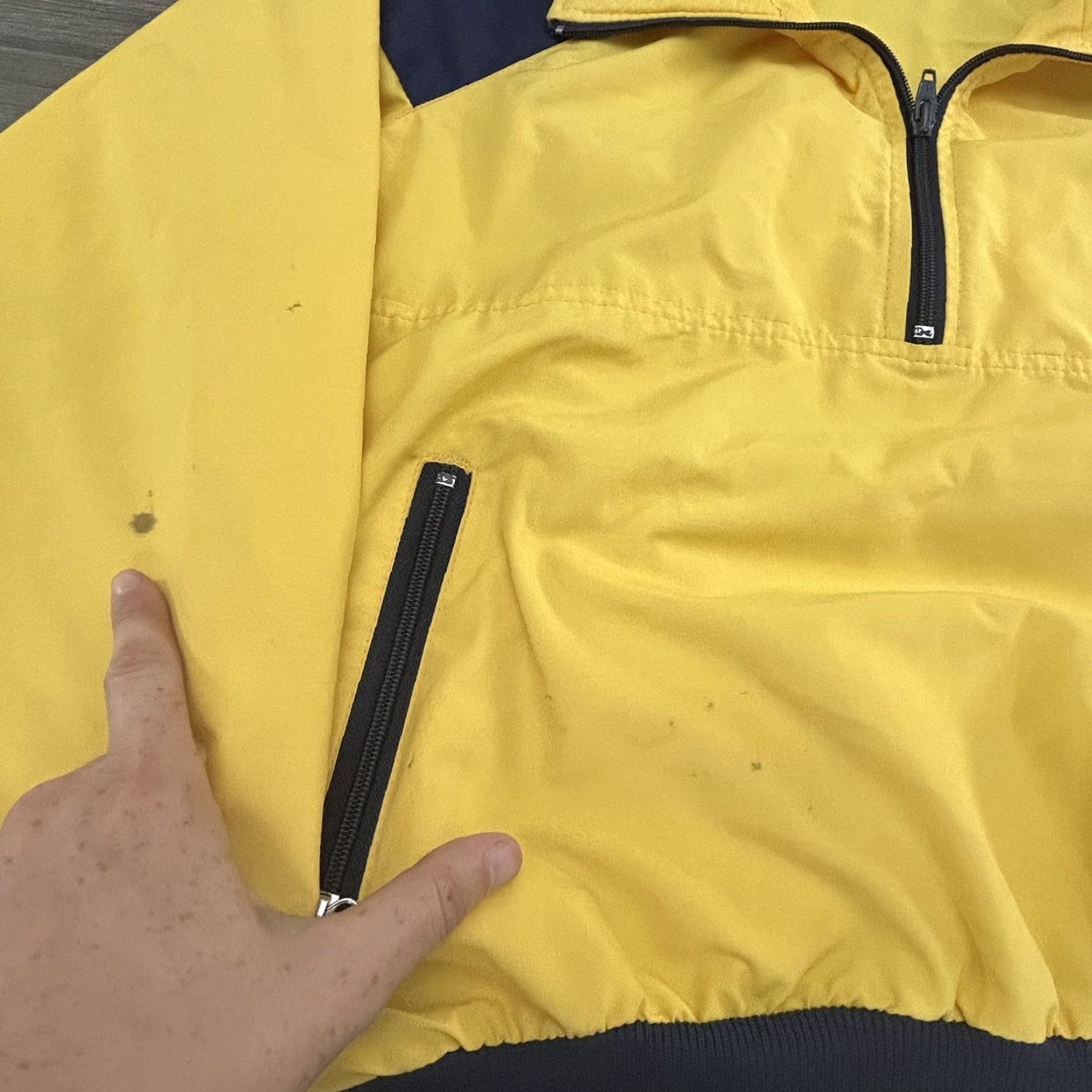 Vintage VINTAGE LL Bean Pullover Jacket Mens Small Yellow 1/4 Zip Wind-Resistant Pockets Outdoors 80s Size US S / EU 44-46 / 1 - 2 Thumbnail