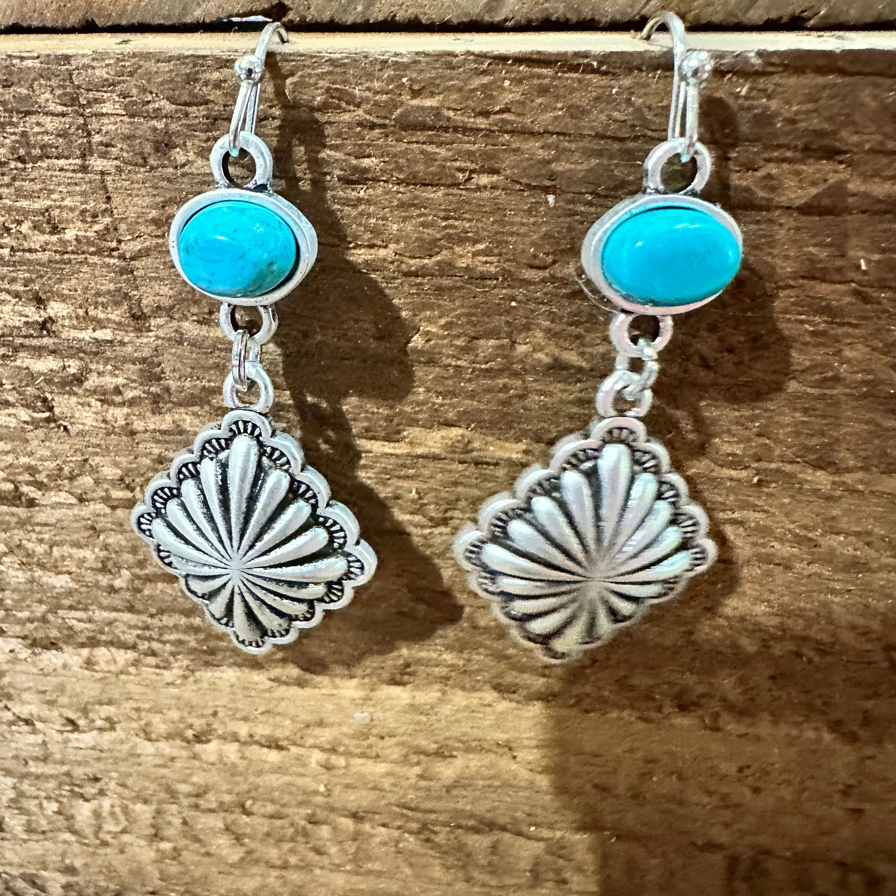 Other Concho Turquoise Drop Earrings, Southwestern Chic Design, Sh Size ONE SIZE - 4 Thumbnail