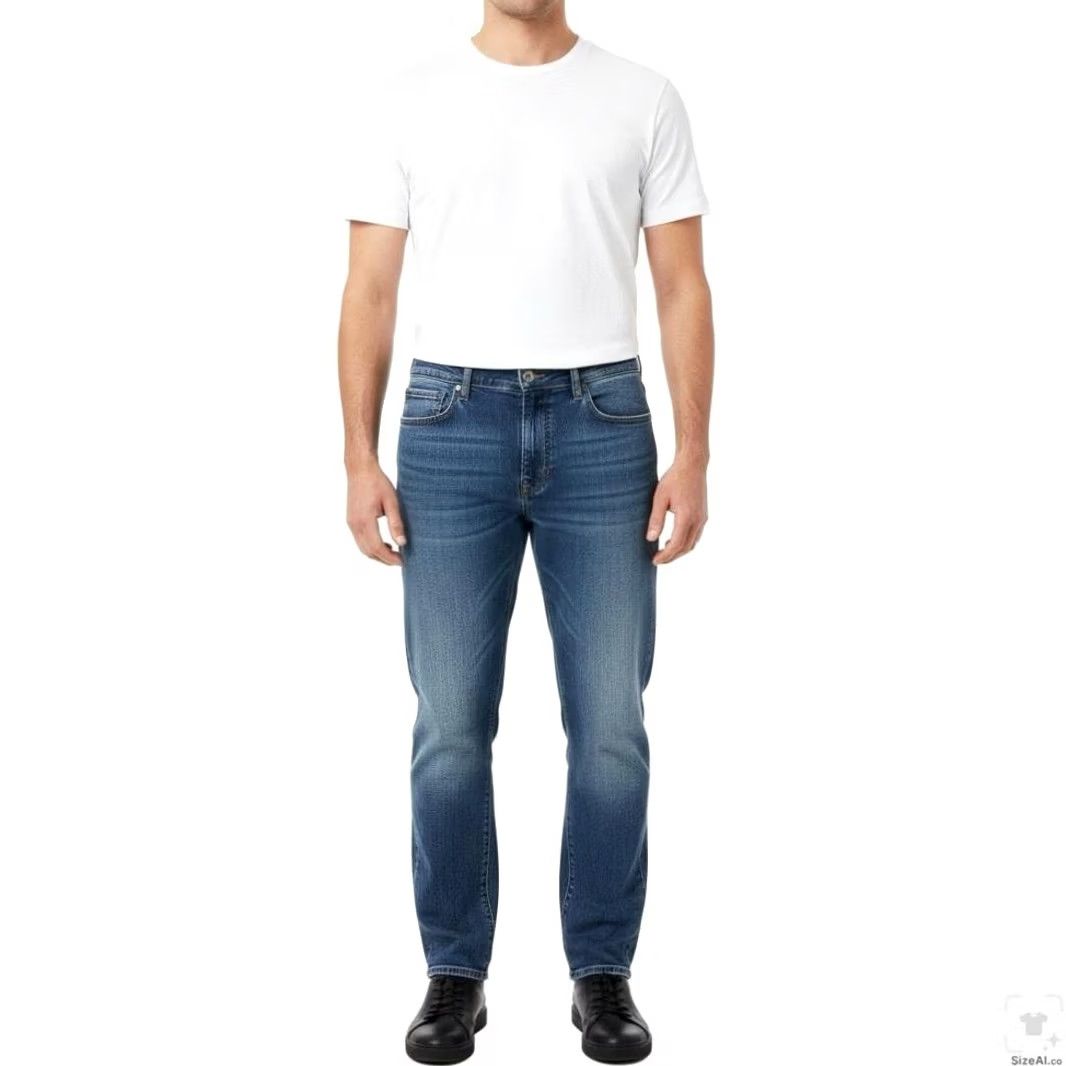 Lucky Brand Lucky Brand 412 Athletic Slim Jeans Mens 36x27 Blue Medium Wash Tapered Zip Fly Denim) Size US 36 / EU 52 - 4 Thumbnail