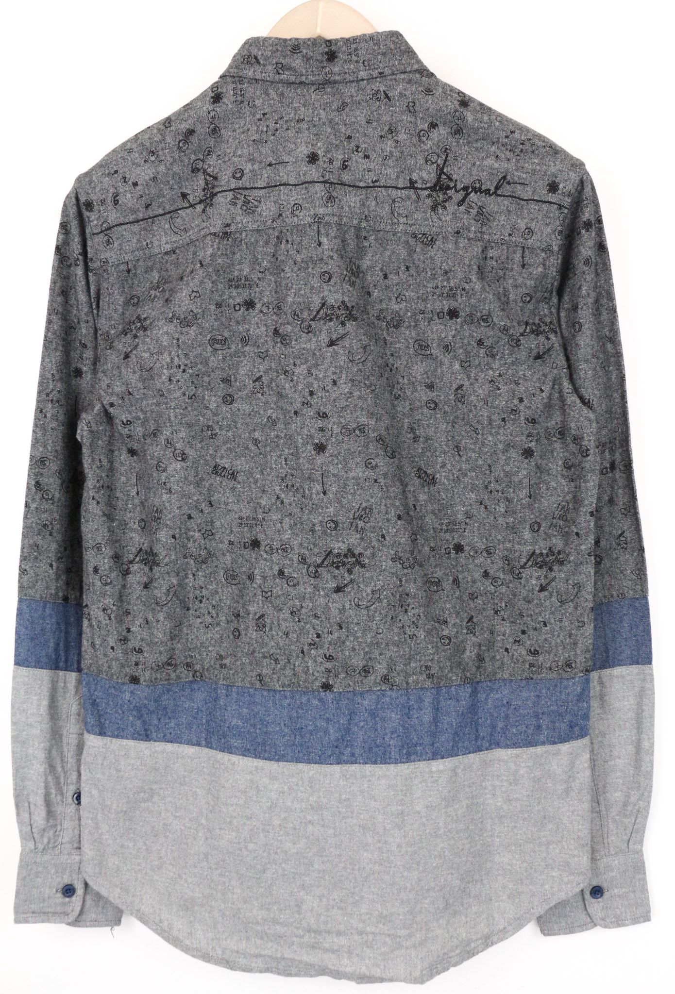 Desigual DIDAC S Grey Cotton Patterned Shirt 74785 Size US S / EU 44-46 / 1 - 2 Thumbnail