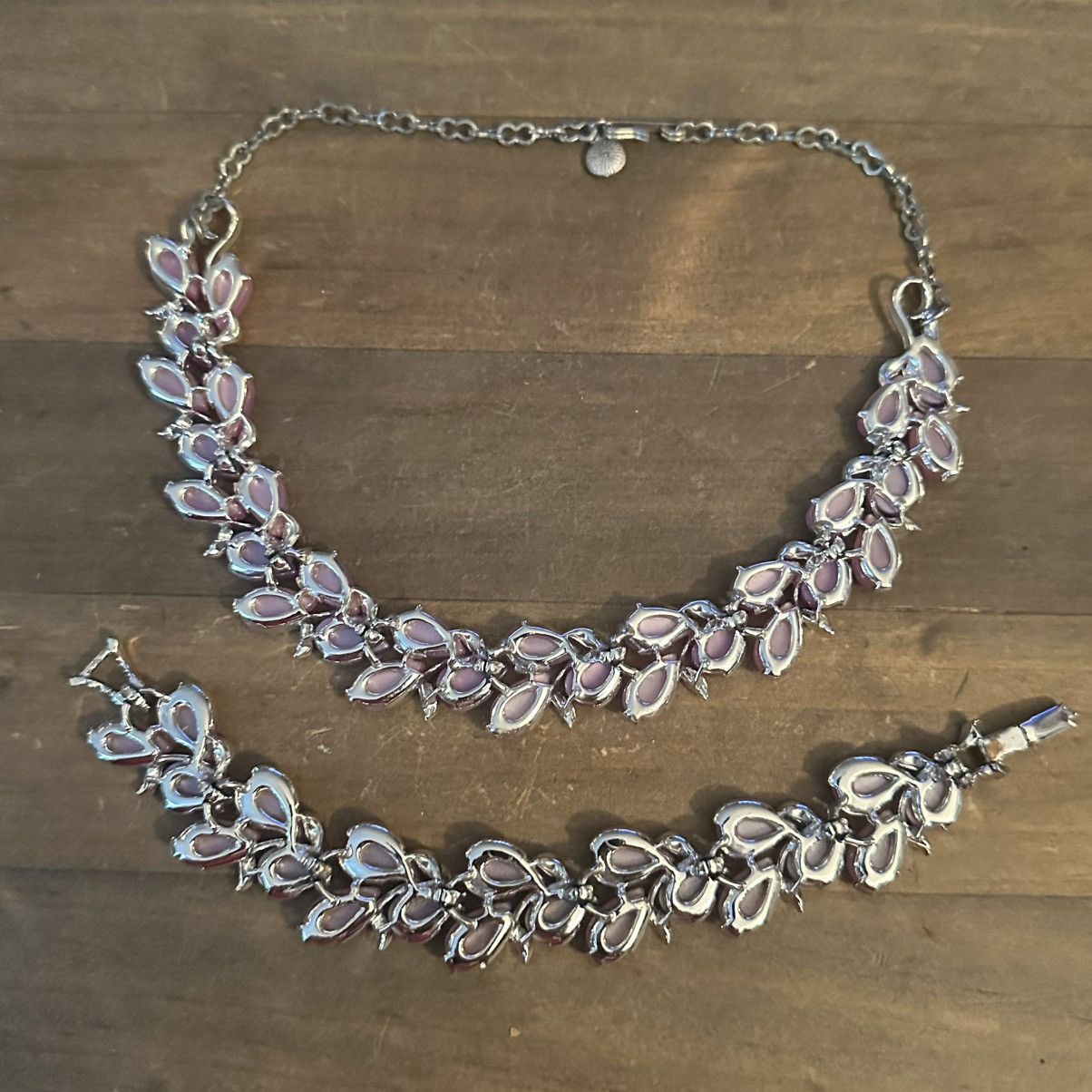 Vintage Vintage pink and purple thermoset necklace and bracelet set Size ONE SIZE - 5 Thumbnail
