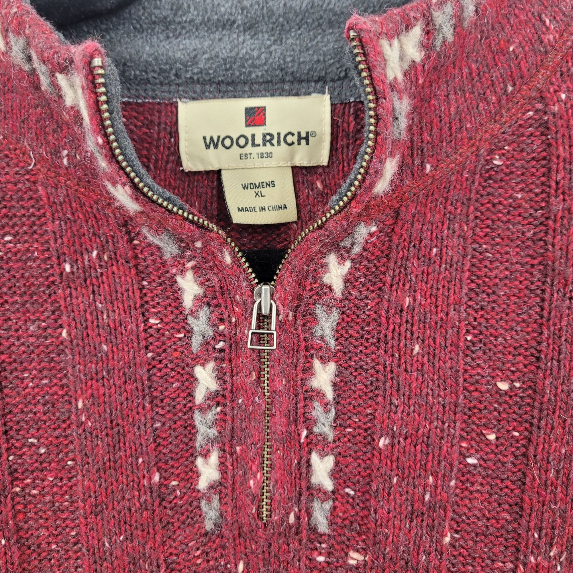 Woolrich Woolen Mills Woolrich Womens XL Ruby Heather Henley Sweater Wool Ribbed K Size XL / US 12-14 / IT 48-50 - 2 Thumbnail