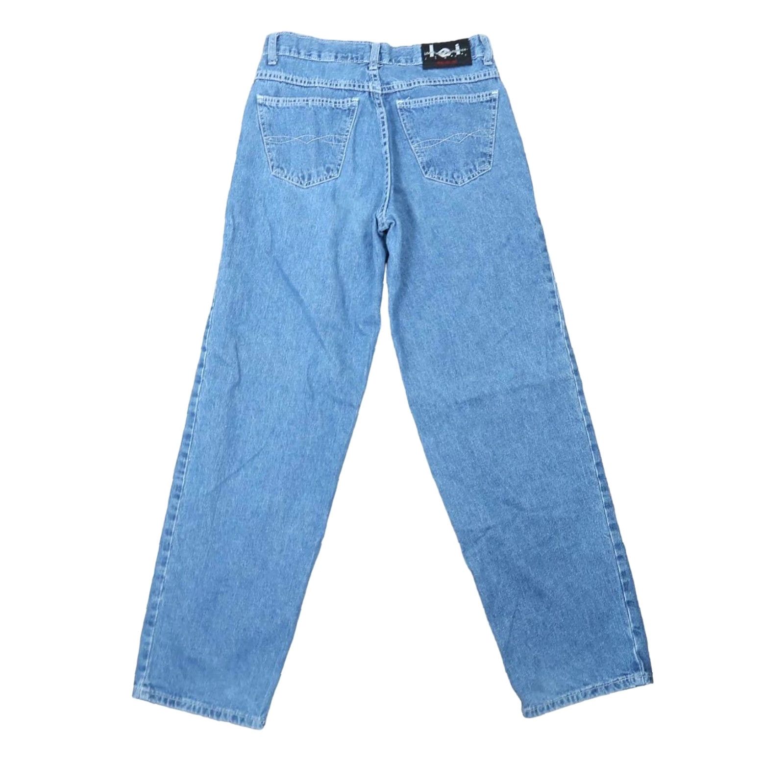 Vintage VINTAGE 90s LEI Denim Jeans Wide Leg Mid Rise Cotton 28x30 Women 7 Grunge Casual Blue Size 28" / US 6 / IT 42 - 4 Thumbnail