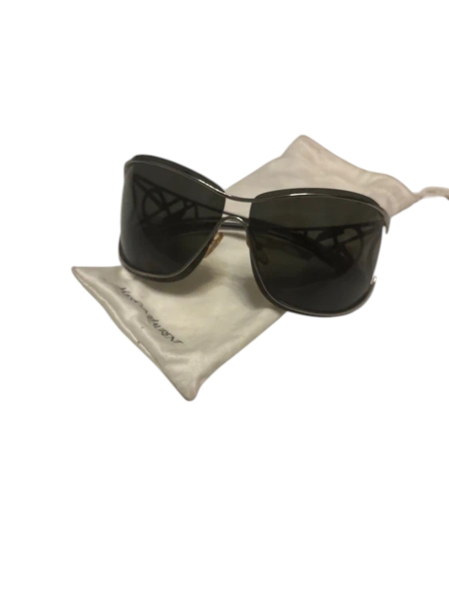 Saint Laurent Paris Saint Laurent Shield Sunglasses Rhinestone Filigree Temples Size ONE SIZE - 5 Thumbnail