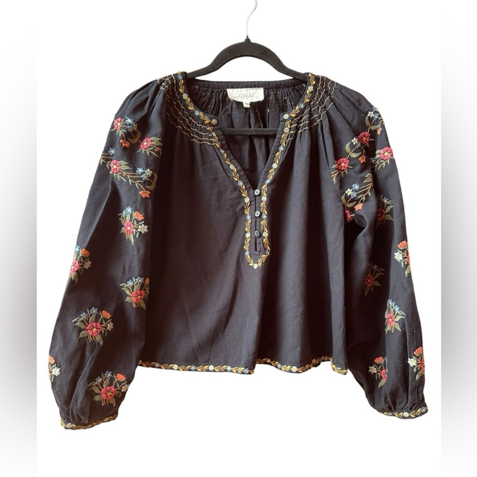 THE GREAT THE GREAT The Passage Blouse | Black size :0 / US:XS Size XS / US 0-2 / IT 36-38 - 3 Thumbnail