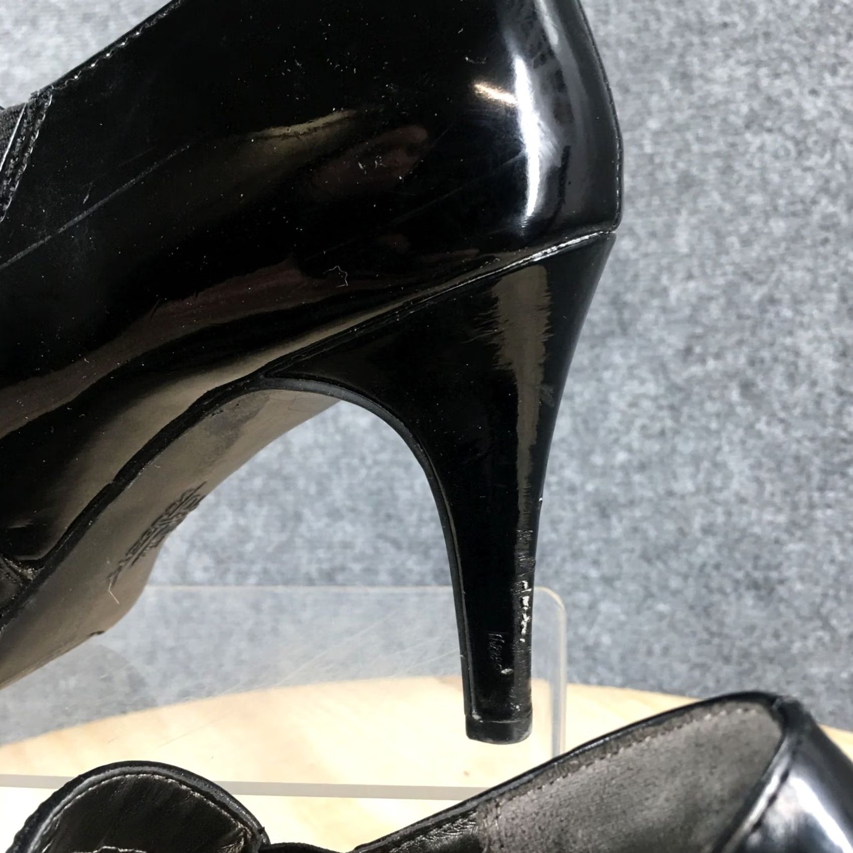 Vintage LifeStride Heels Womens 6.5 Velocity Pumps Stiletto Black Leather Zip Up Casual Size US 7 / IT 37 - 5 Thumbnail