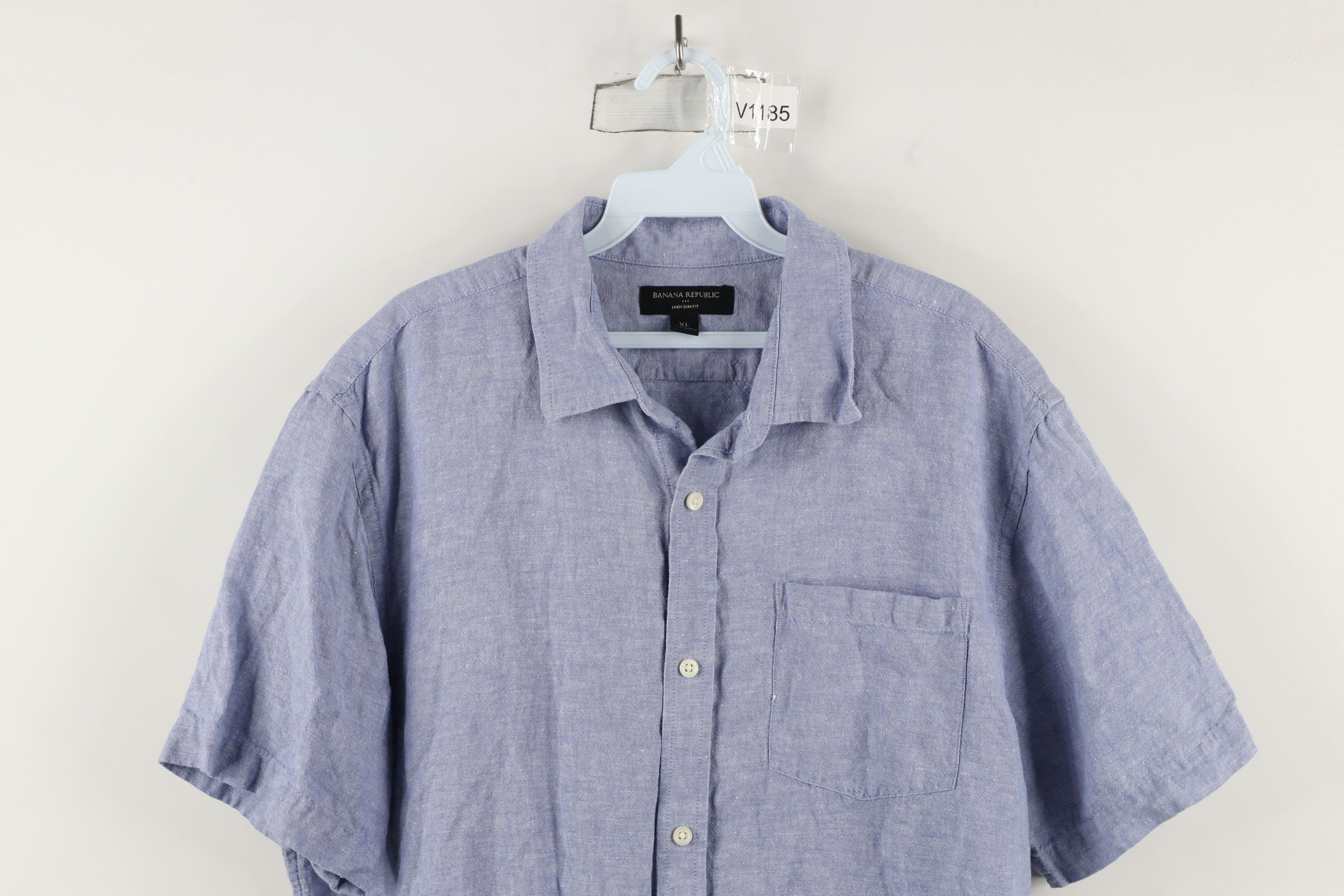 Banana Republic × Vintage Banana Republic Chambray Short Sleeve Button Shirt Blue Size US XL / EU 56 / 4 - 2 Thumbnail