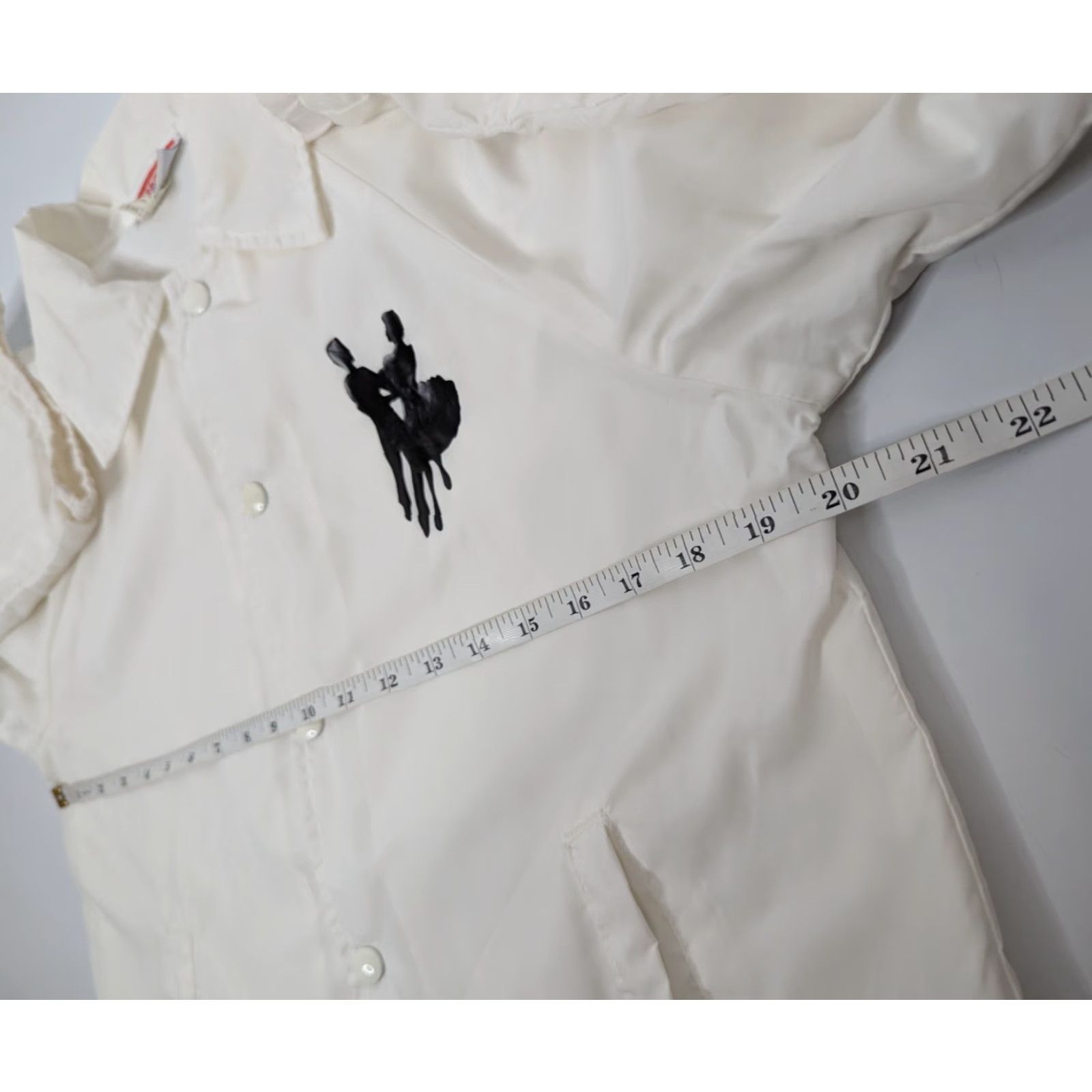 Vintage VINTAGE Hartwell Jacket Men S Ivory Nylon Snap Button Mid-Length Windbreaker USA Theme 90s Boys? Size US S / EU 44-46 / 1 - 7 Thumbnail