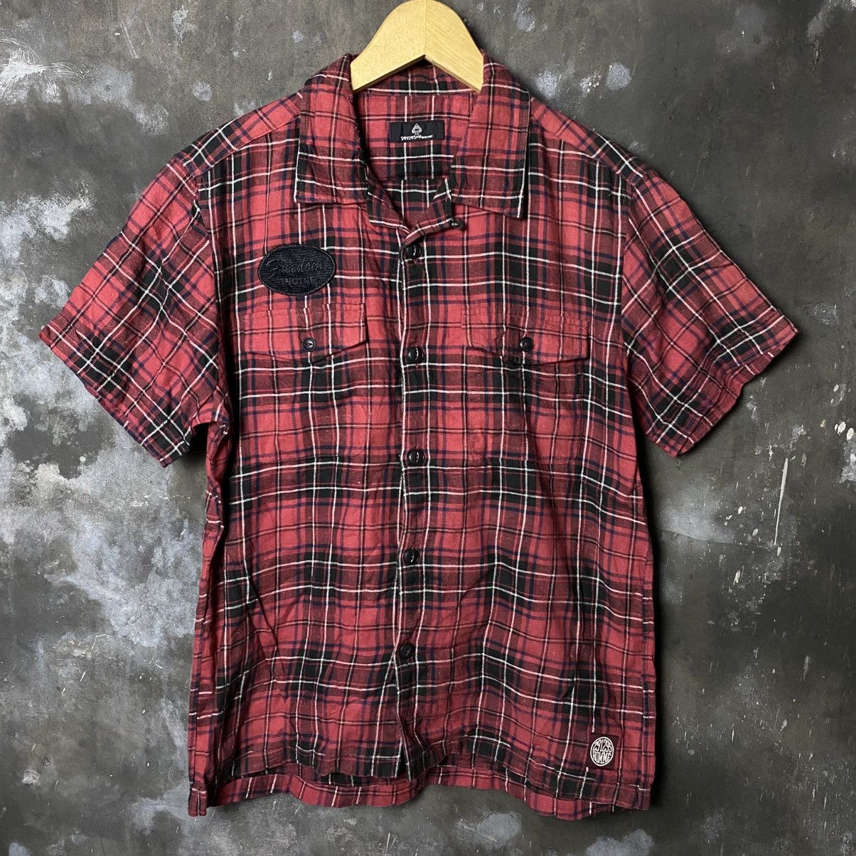 291295=Homme 291295=Homme Embroidery Plaid Open Collar Shirt Size US M / EU 48-50 / 2 - 1 Thumbnail