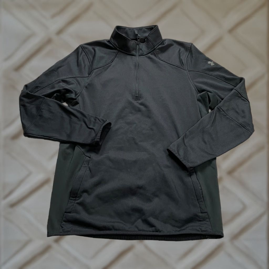 Under Armour Under Armour ColdGear Reactor Active Jacket Men S Black 1/4 Zip High Neck Hiking Running Walking Jacket Size US S / EU 44-46 / 1 - 1 Thumbnail
