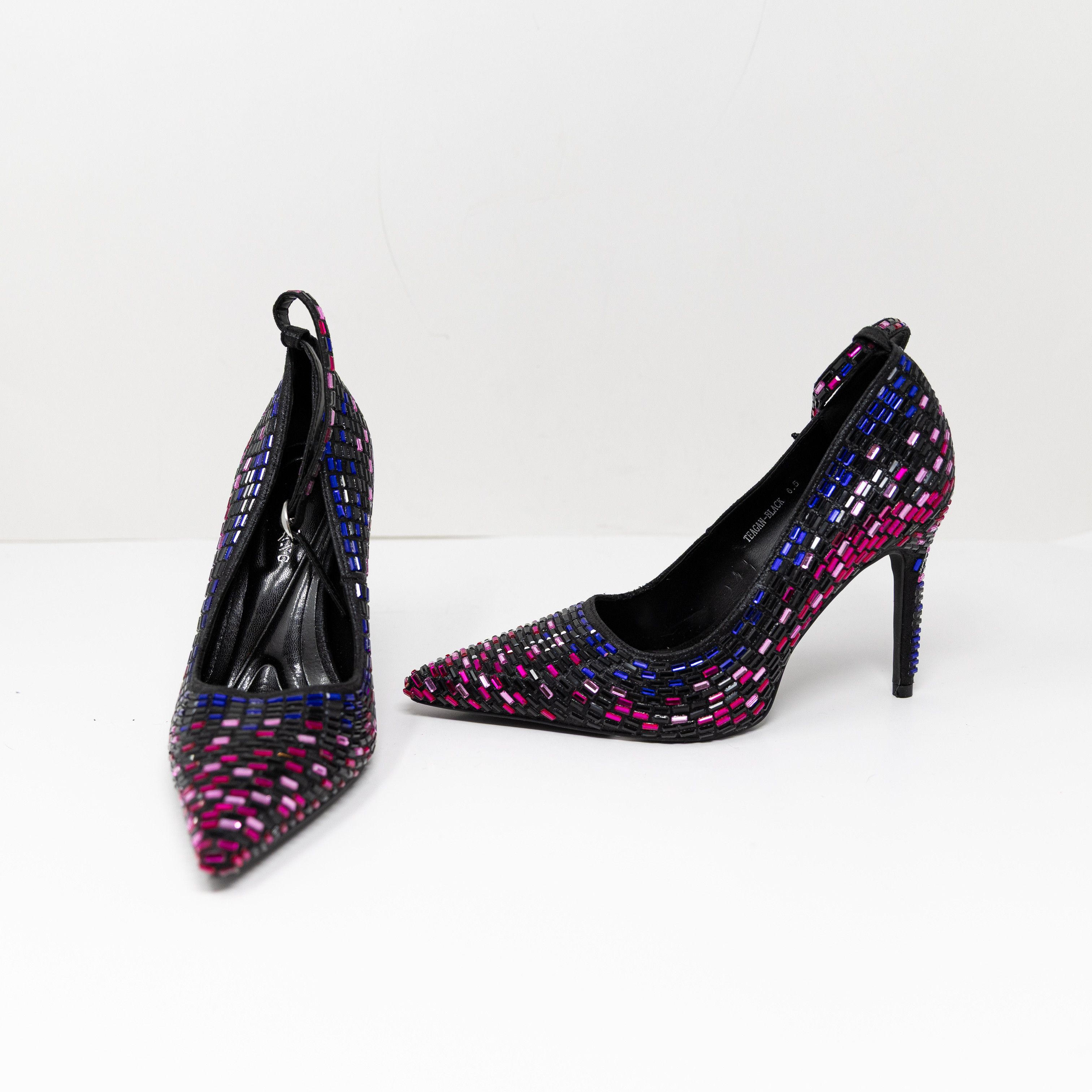Azalea Wang NEW Azalea Wang Teagan Black Multi Rhinestone Size US 6.5 / IT 36.5 - 1 Thumbnail