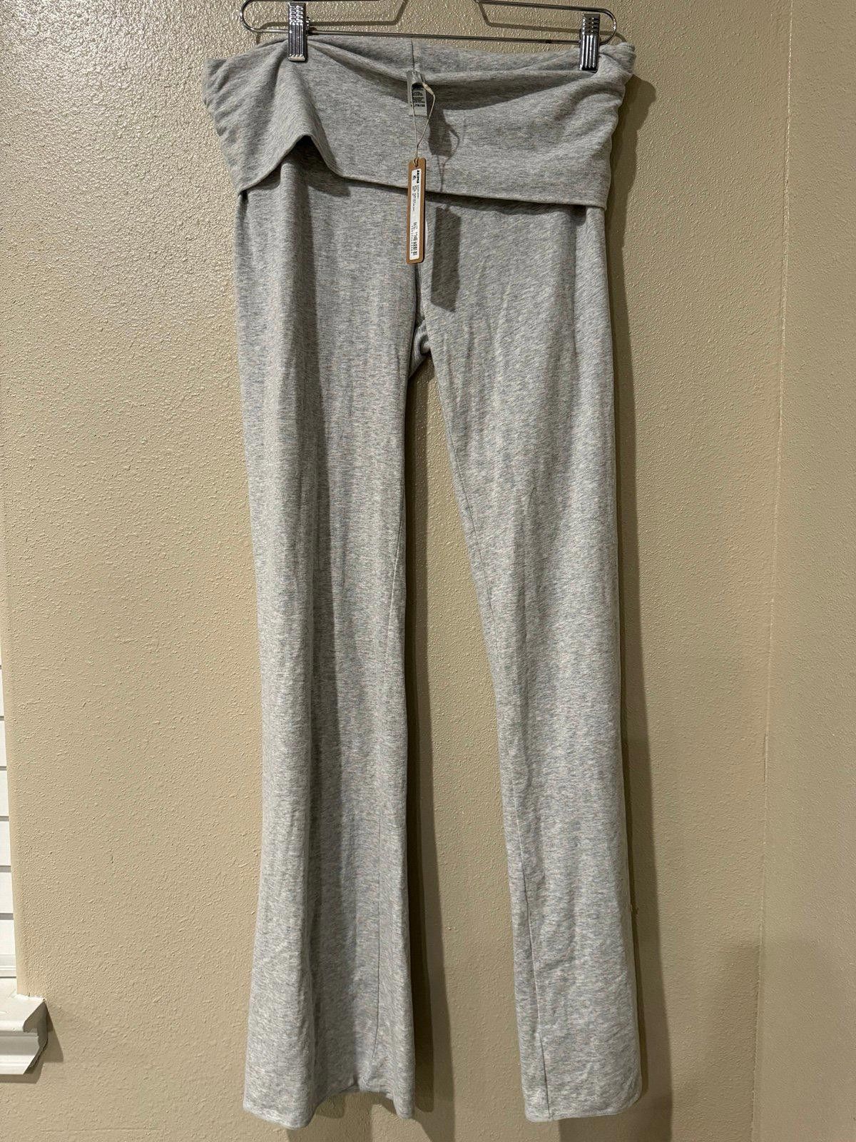 Kim Kardashian skim cotton jersey fold over pant light heather gray Size 40" / US 18 - 2 Thumbnail