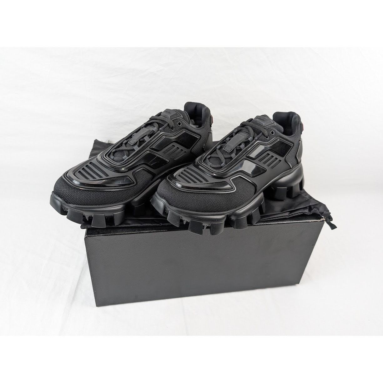 Prada o1rshd1 Rubber Knit Sneakers in Nero 9.5 US Size US 9.5 / EU 42-43 - 21 Thumbnail