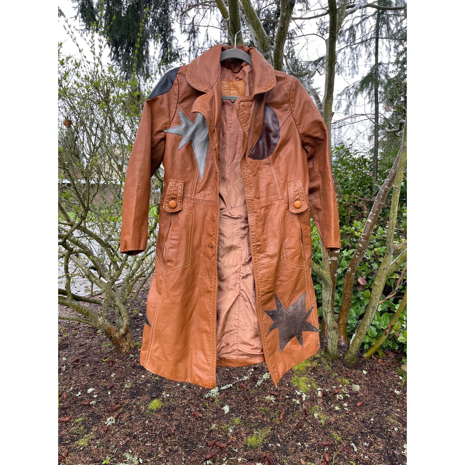 Handmade Large Upcycled Celestial Real Genuine Leather Jacket Size L / US 10 / IT 46 - 11 Thumbnail