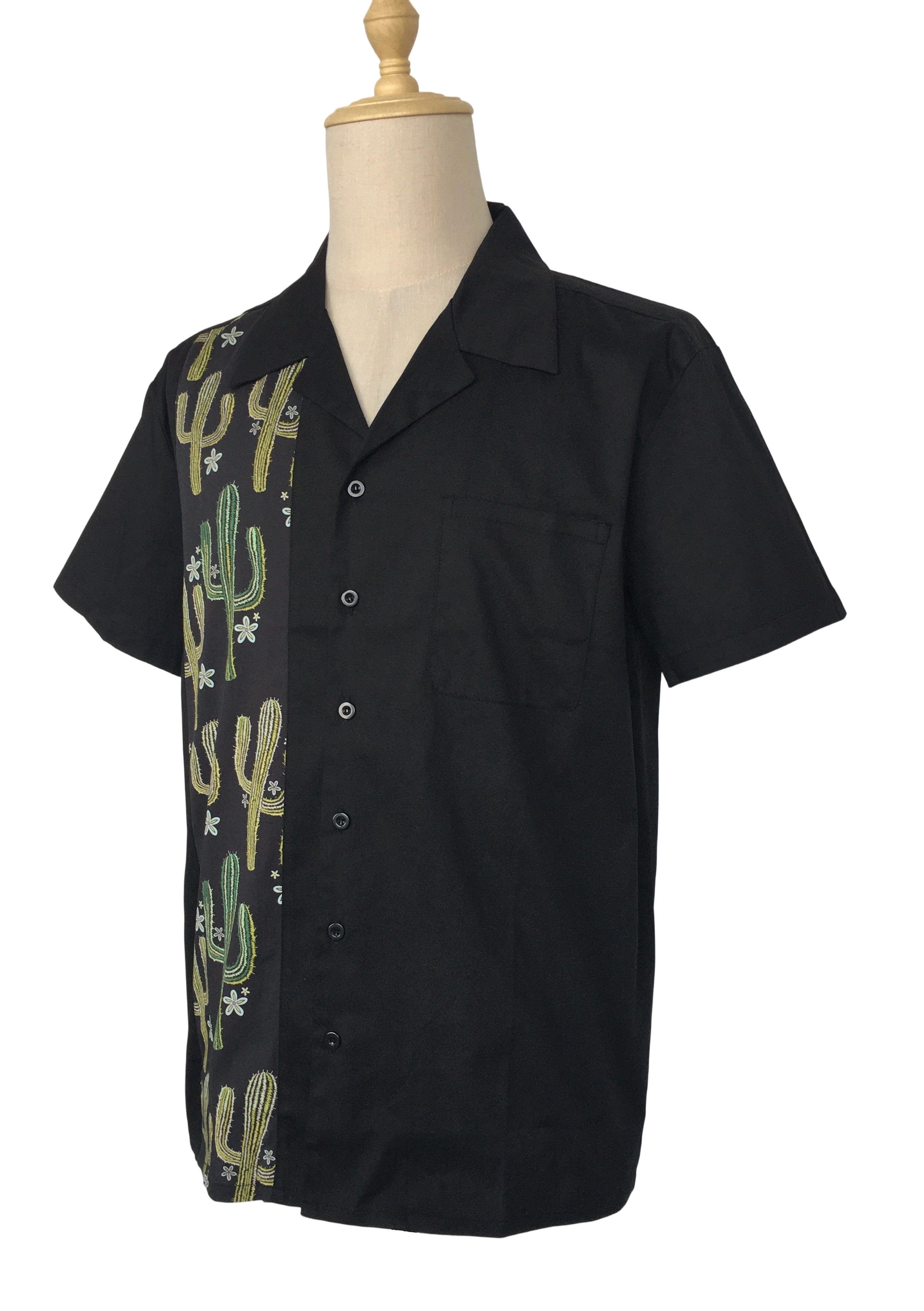 Other Vintage Style Contrast Men Shirts Black&Cactus Size US XL / EU 56 / 4 - 2 Thumbnail