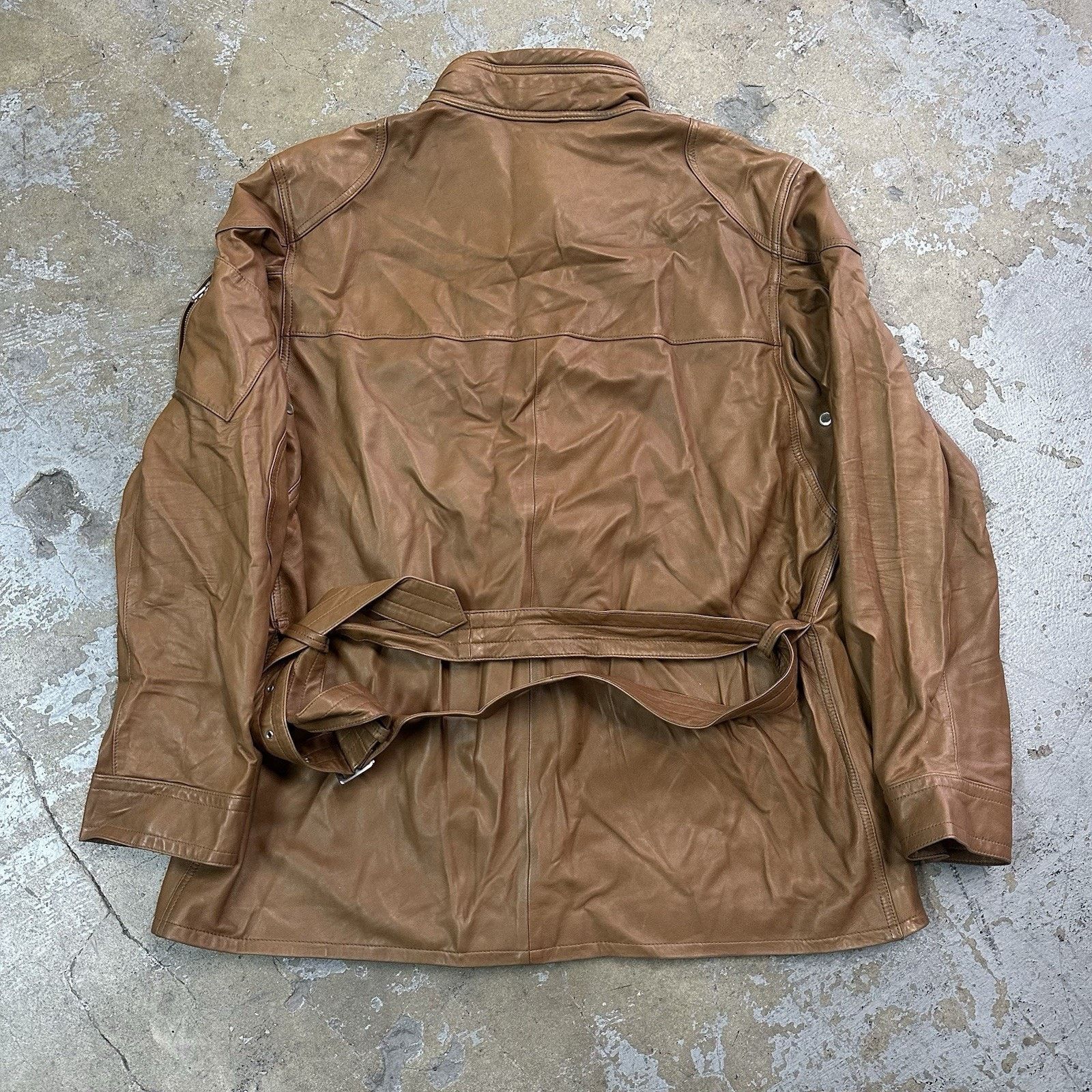 Leather × Polo Ralph Lauren × Vintage Vintage Polo Ralph Lauren Southbury Biker Leather Jacket Size US XXL / EU 58 / 5 - 4 Thumbnail