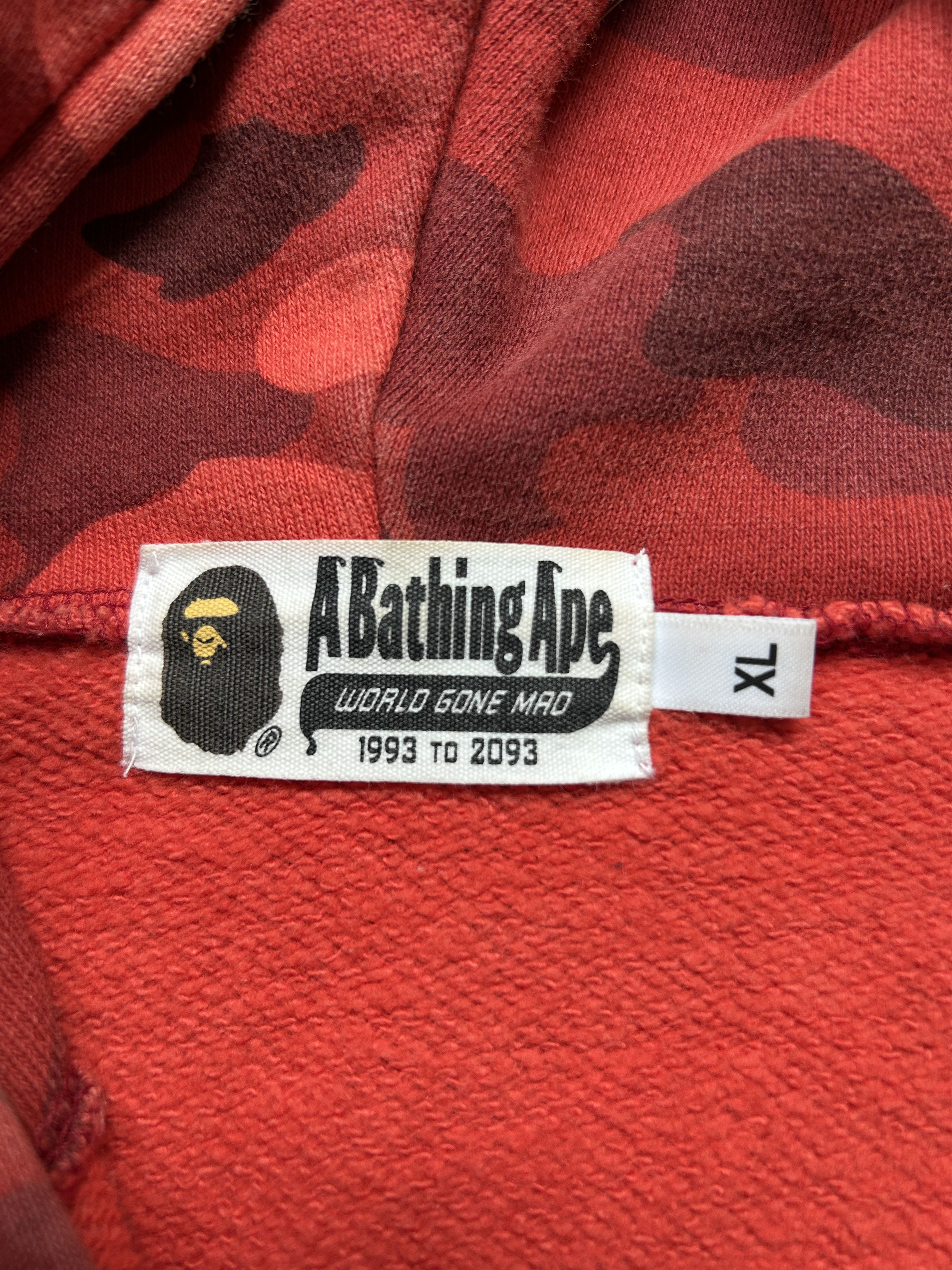Bape BAPE Red Camo Shark Full Zip Hoodie [Size XL] Size US XL / EU 56 / 4 - 9 Thumbnail