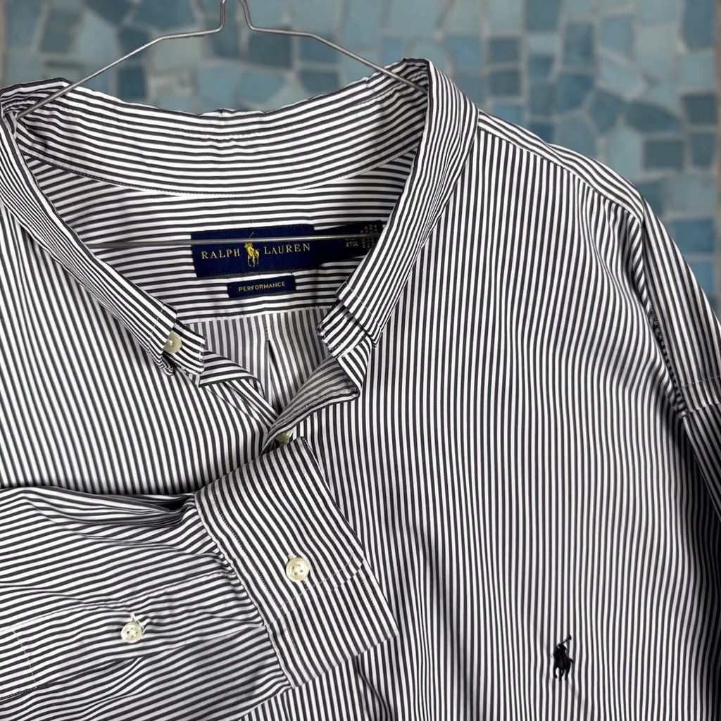 Ralph Lauren Ralph Lauren Shirt Mens 4XLT Tall Performance Nylon Stretch Wicking Pinstripe Shirt Size US XXL / EU 58 / 5 - 1 Thumbnail