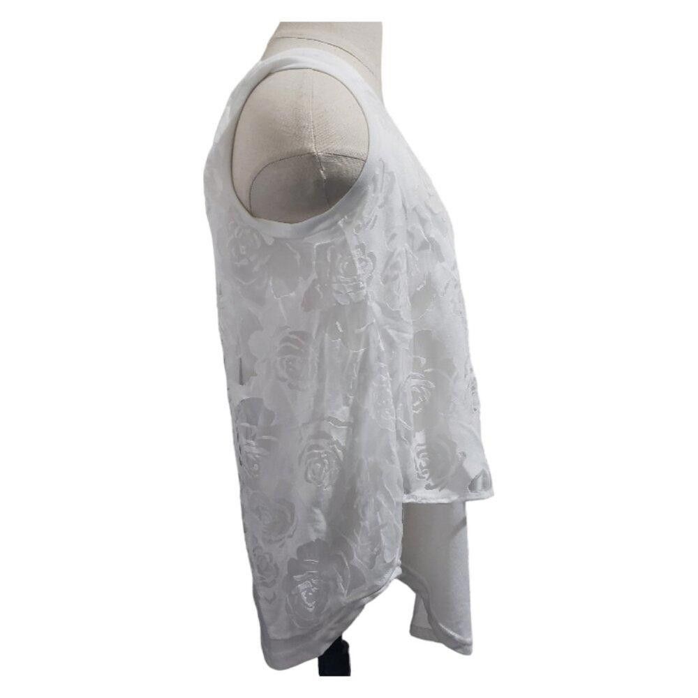 Designer CT1677 Ethyl Ladies White Floral Lined Sleeveless Shirt S Size S / US 4 / IT 40 - 3 Thumbnail