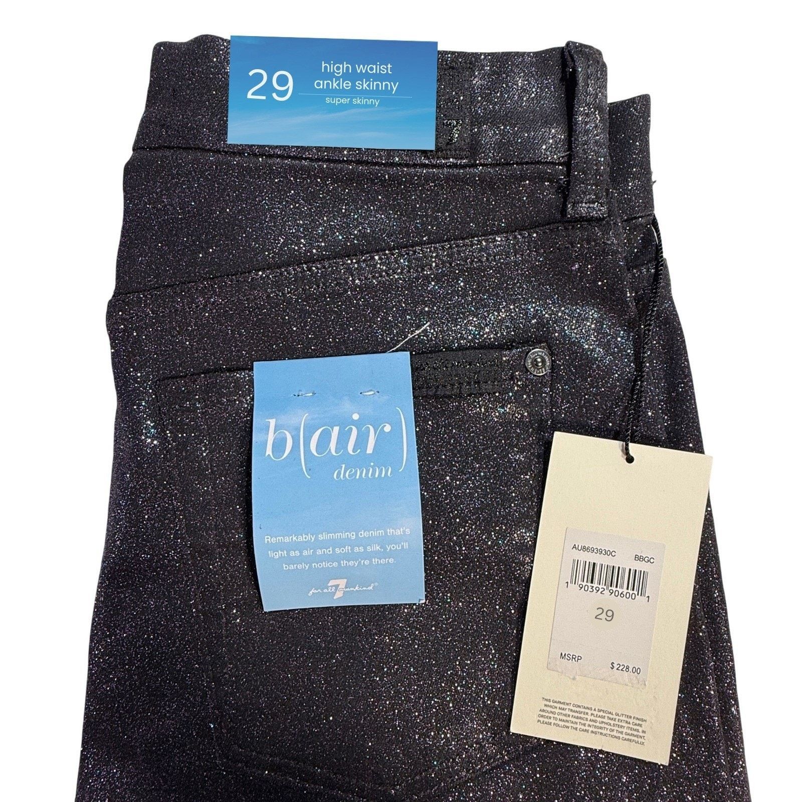 7 For All Mankind 7 For All Mankind High Waist Skinny Jeans Size 29 Glitter Size 29" - 5 Thumbnail