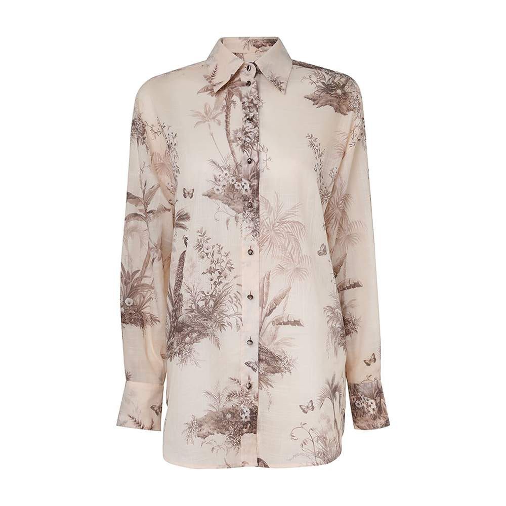 Zimmermann oc11z0525 Waverly Button Up Shirt in Beige Size S / US 4 / IT 40 - 1 Preview