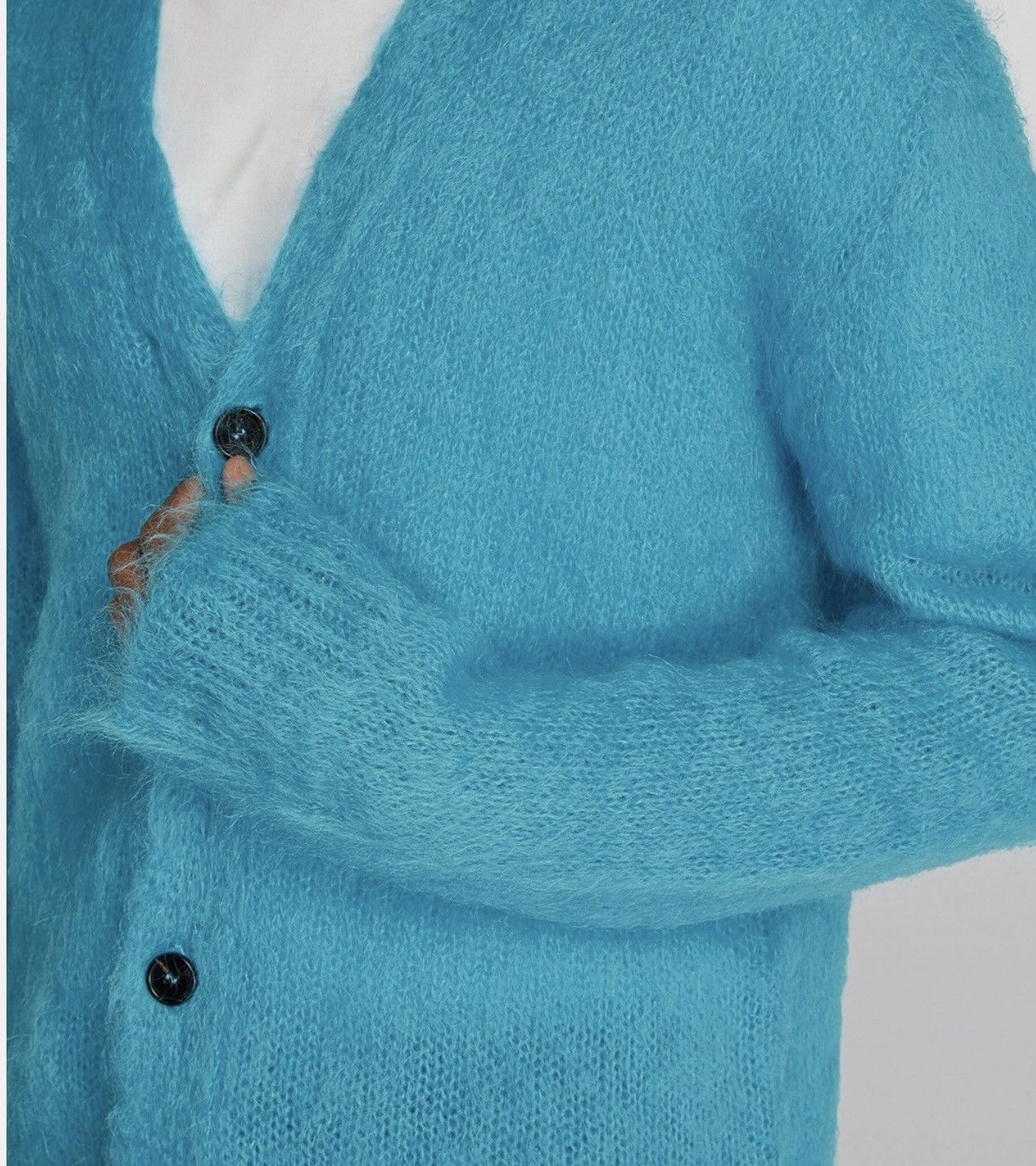 Marni Marni Fuzzy Wuzzy Mohair Cardigan Turquoise NWT Size US L / EU 52-54 / 3 - 5 Thumbnail