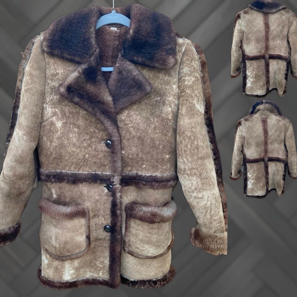 Vintage VINTAGE Womens Coat Leather Brown Shearling Wool Lining 6 Cowgirl Outdoor Casual Travel Shirt/Coat (depending) Size M / US 6-8 / IT 42-44 - 1 Thumbnail