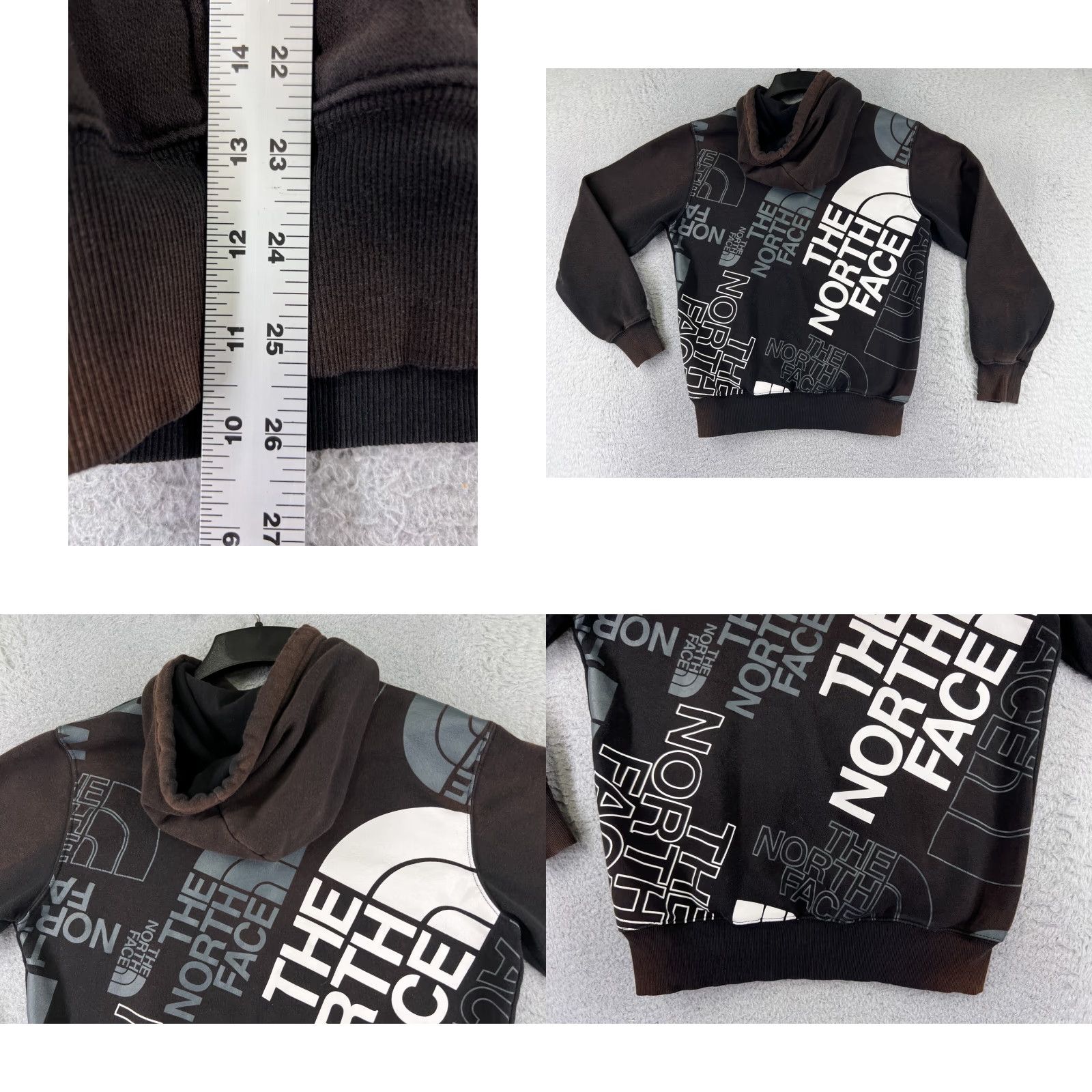 The North Face The North Face Mens Hoodie Pullover Black Logo All Over Print Sweatshirt Crew Neck S Small Size US S / EU 44-46 / 1 - 9 Thumbnail