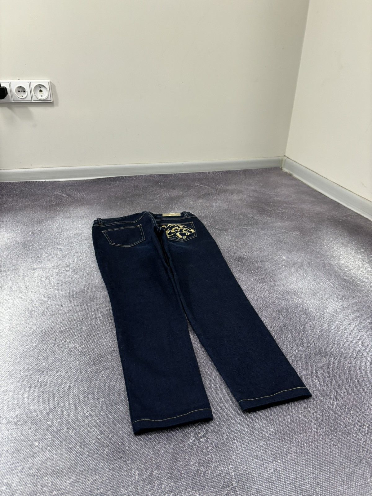 Cavalli Class Roberto Cavalli Class Women’s Rhinestones Navy Denim Jeans Size 26" / US 2 / IT 38 - 3 Thumbnail